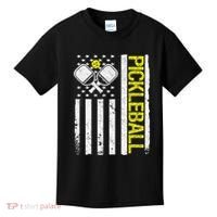 US Flag Pickleball Player Paddleball Lover Kids T-Shirt thumb 0