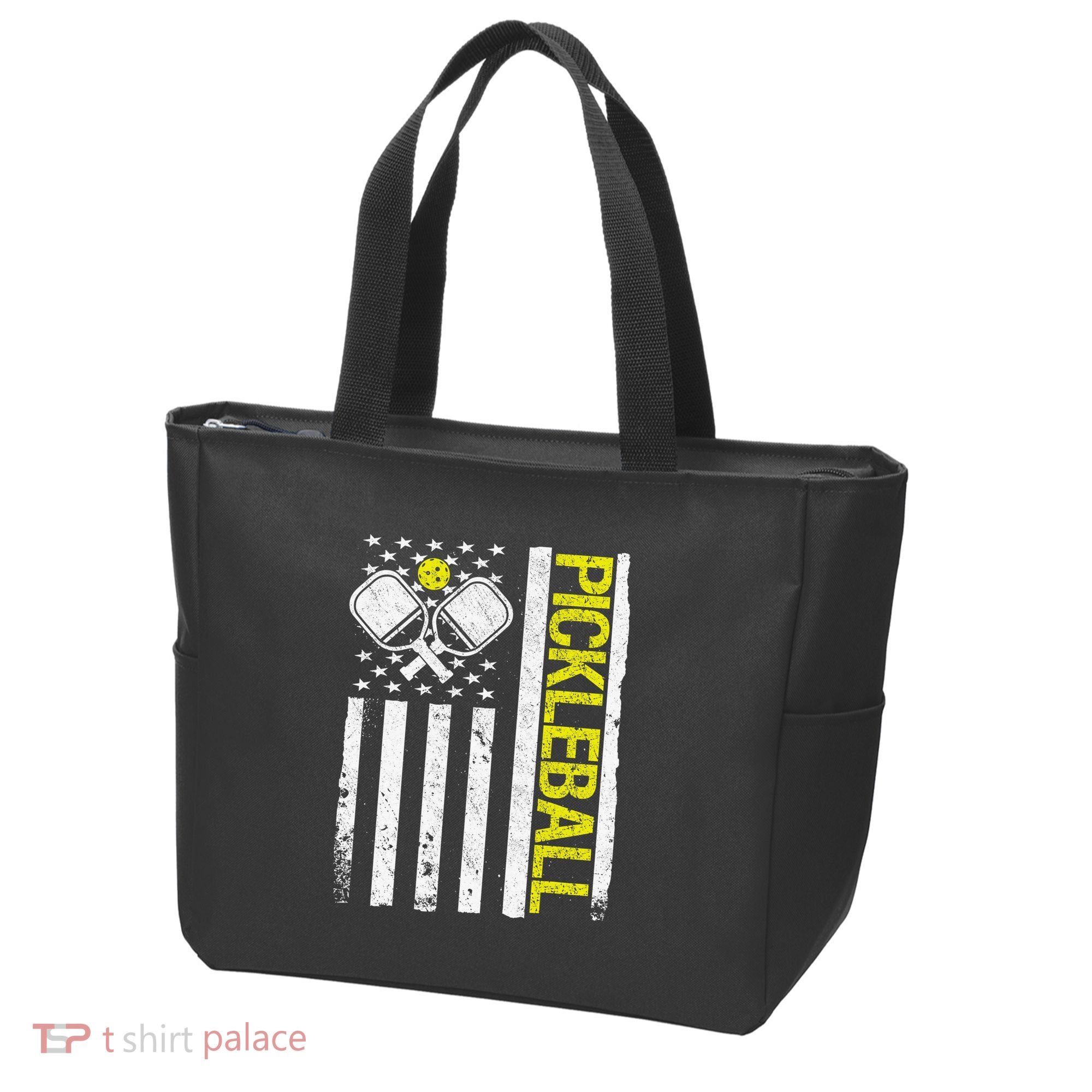 US Flag Pickleball Player Paddleball Lover Tote Bag