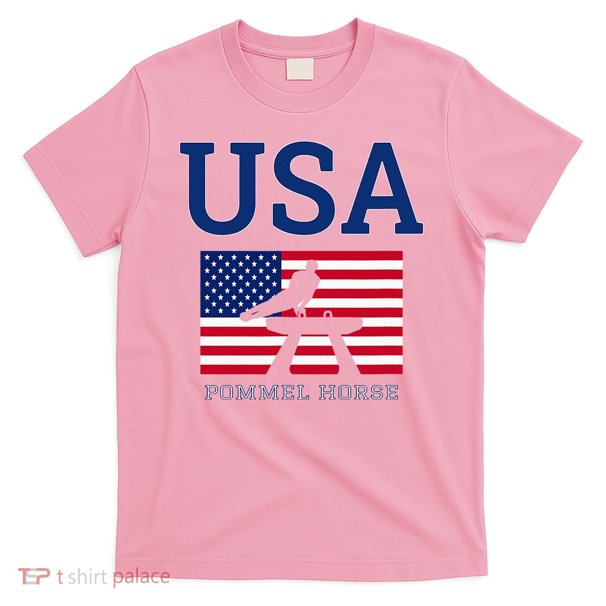 Usa Flag Pommel Horse Gymnastics Team American Gymnast T-Shirt