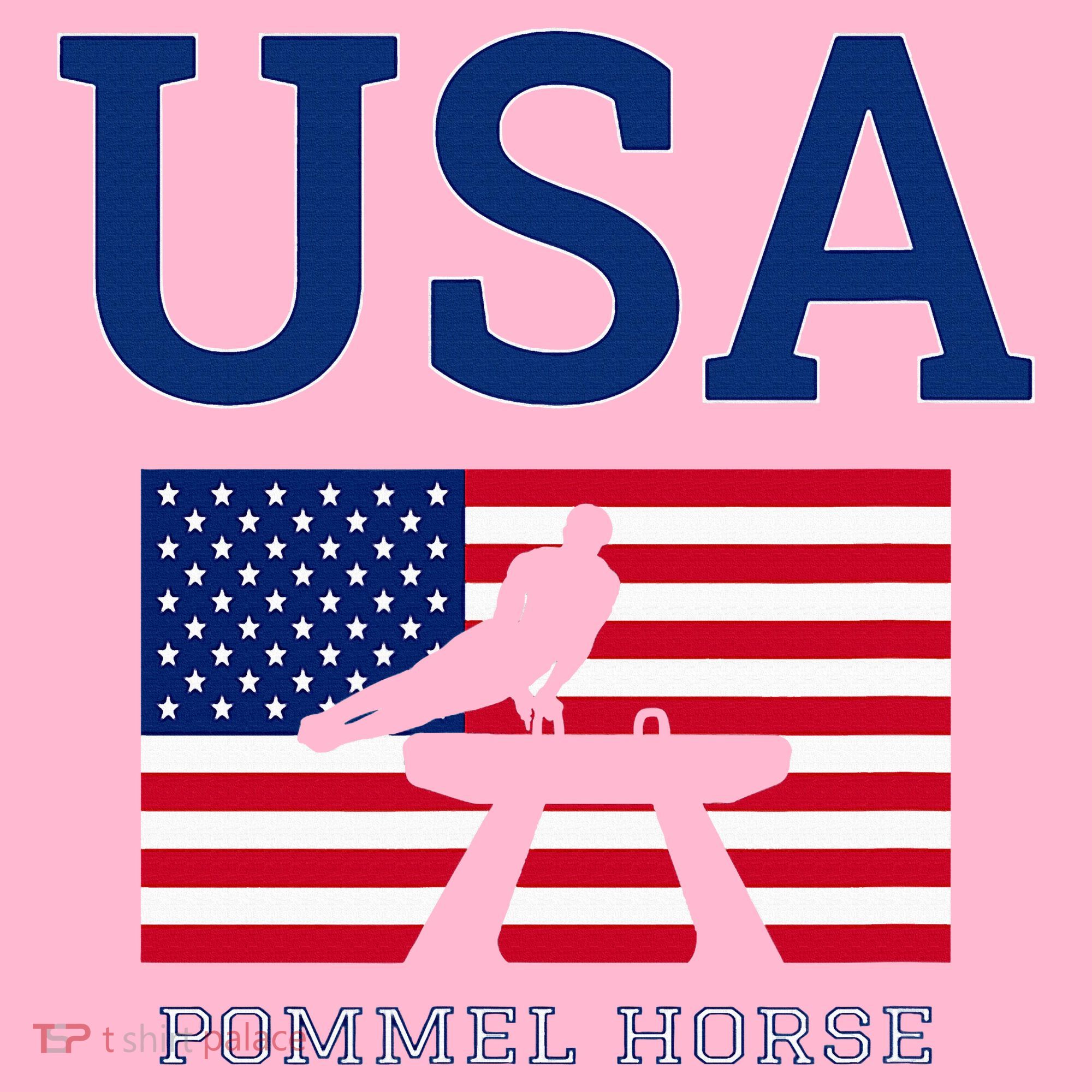 Usa Flag Pommel Horse Gymnastics Team American Gymnast T-Shirt