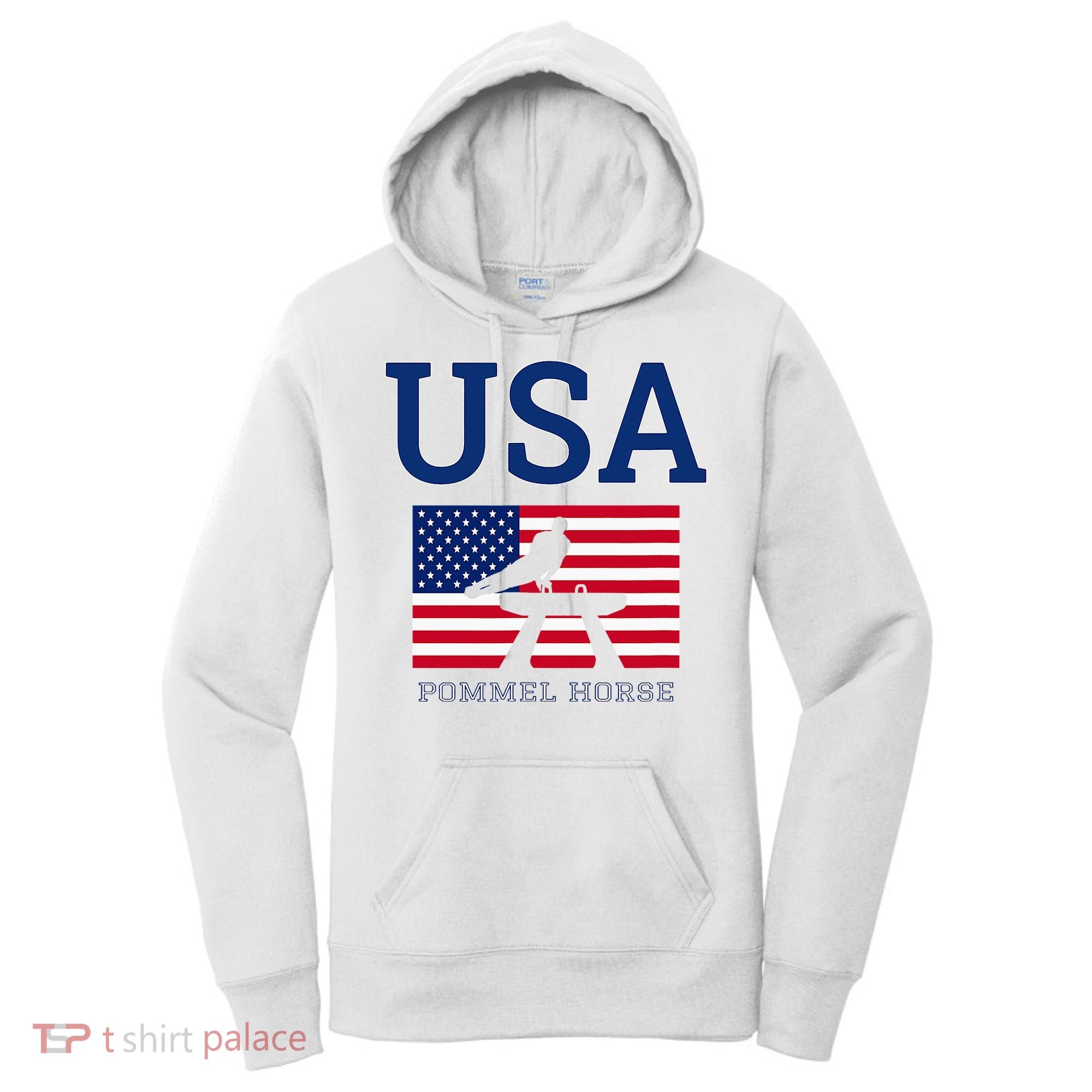 Usa Flag Pommel Horse Gymnastics Team American Gymnast Women's Hoodie
