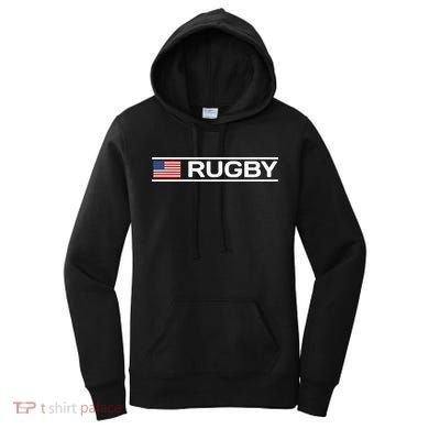 Usa Flag Rugby Women's Hoodie