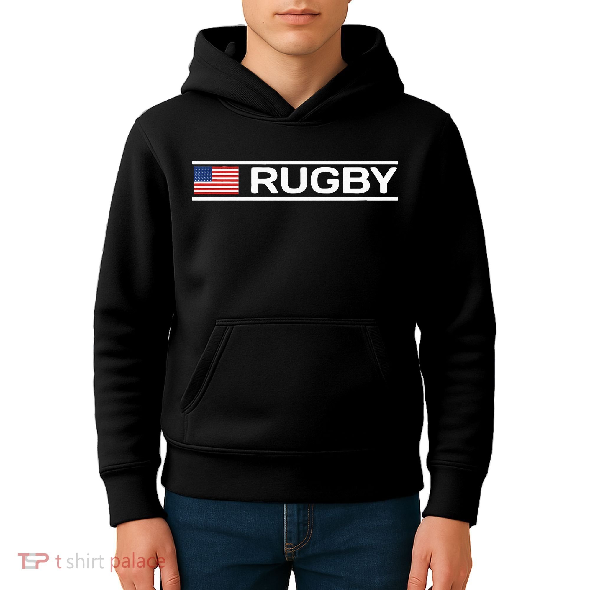 Usa Flag Rugby Kids Hoodie
