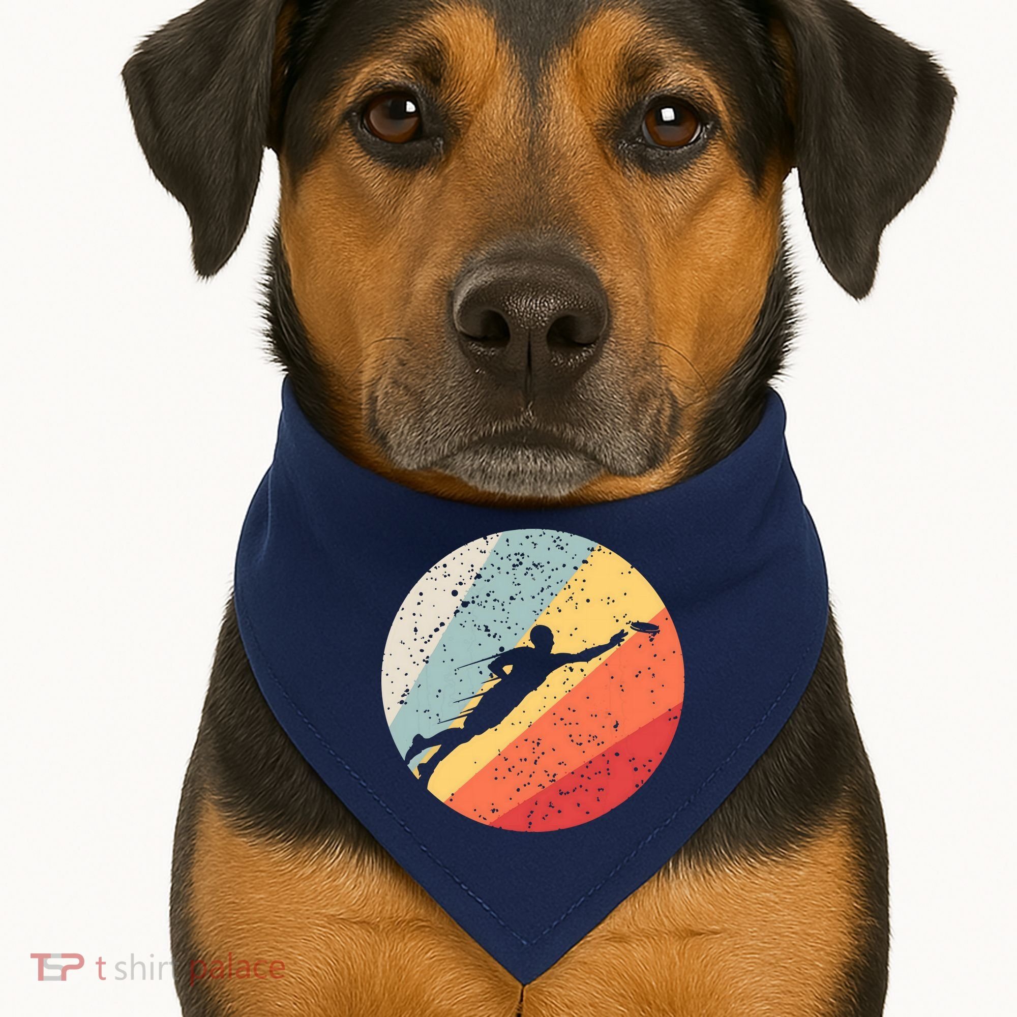 Ultimate Frisbee Retro Distressed USA-Made Doggie Bandana