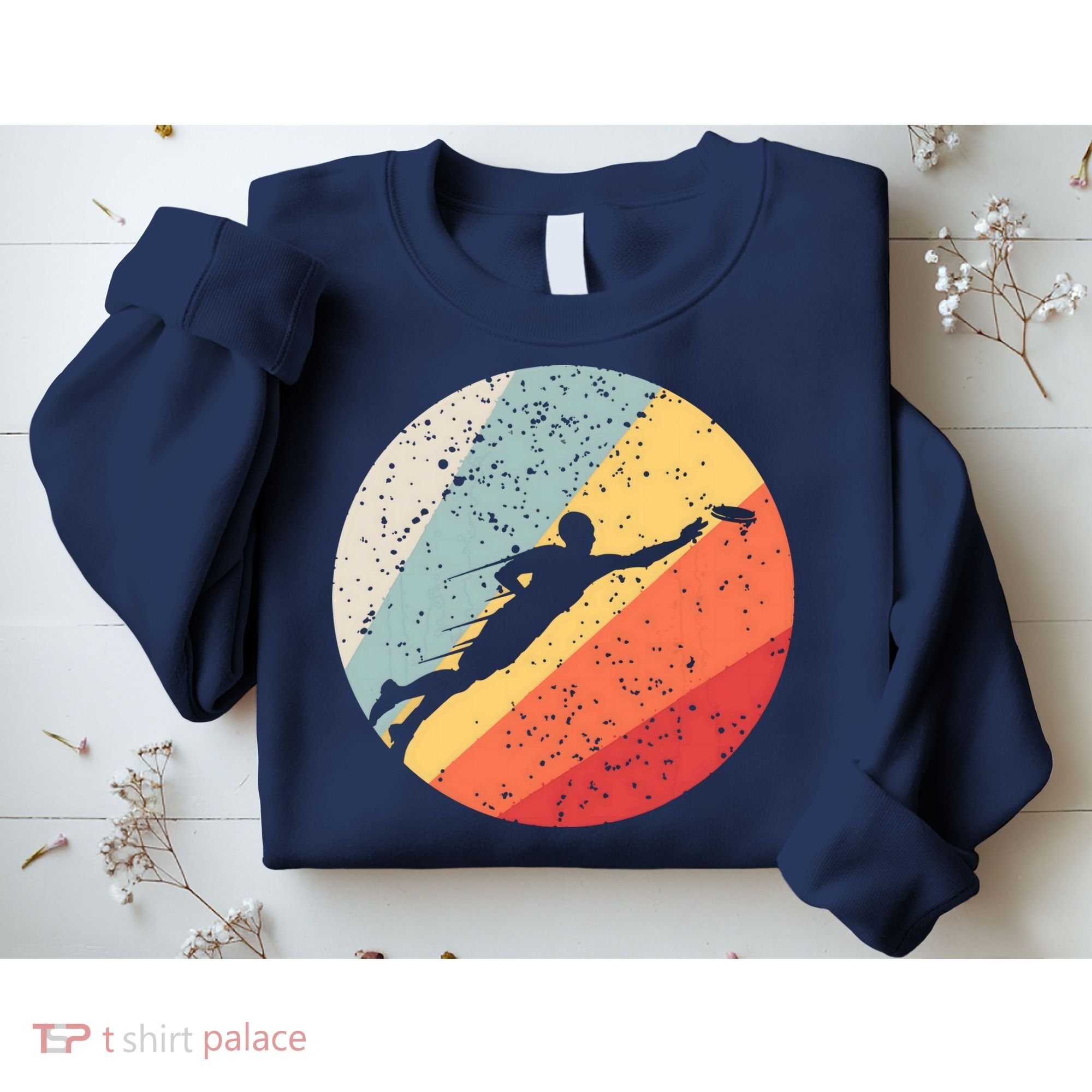 Ultimate Frisbee Retro Distressed Sweatshirt