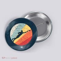 Ultimate Frisbee Retro Distressed Button thumb 0