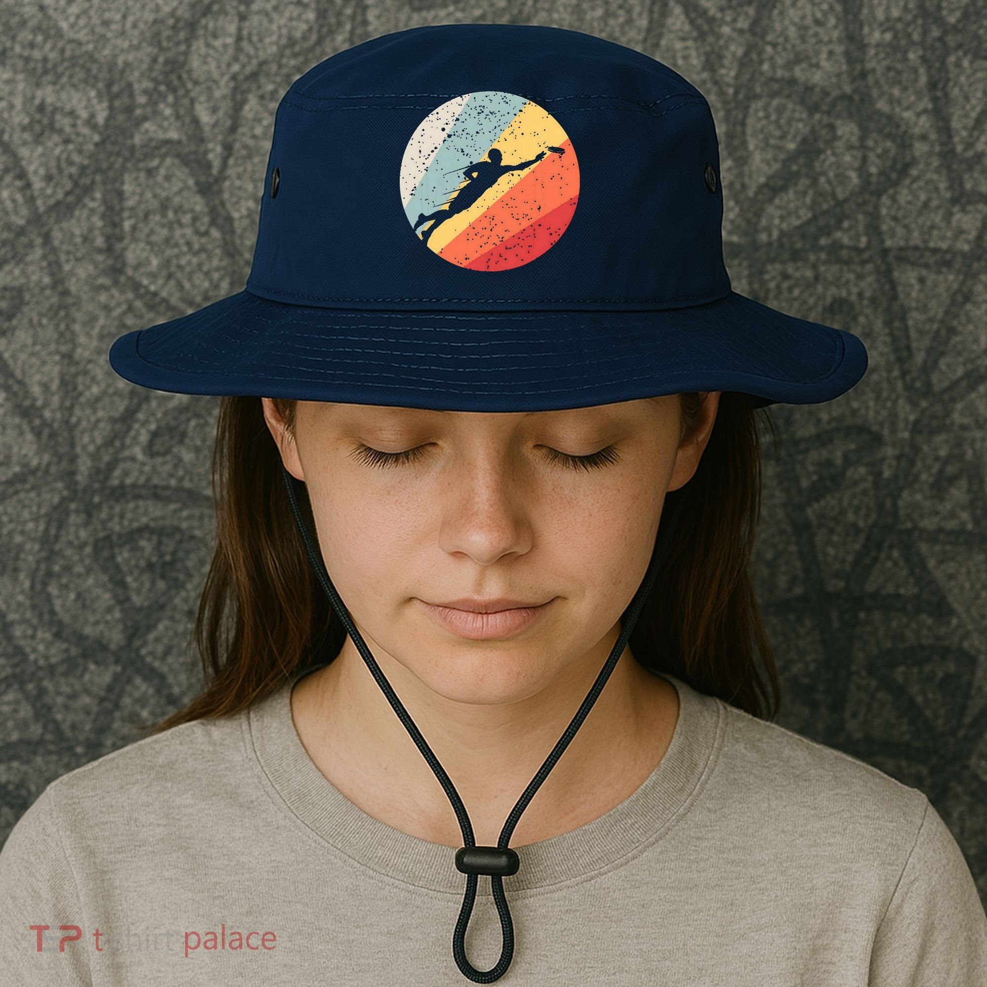 Ultimate Frisbee Retro Distressed Bucket Hat