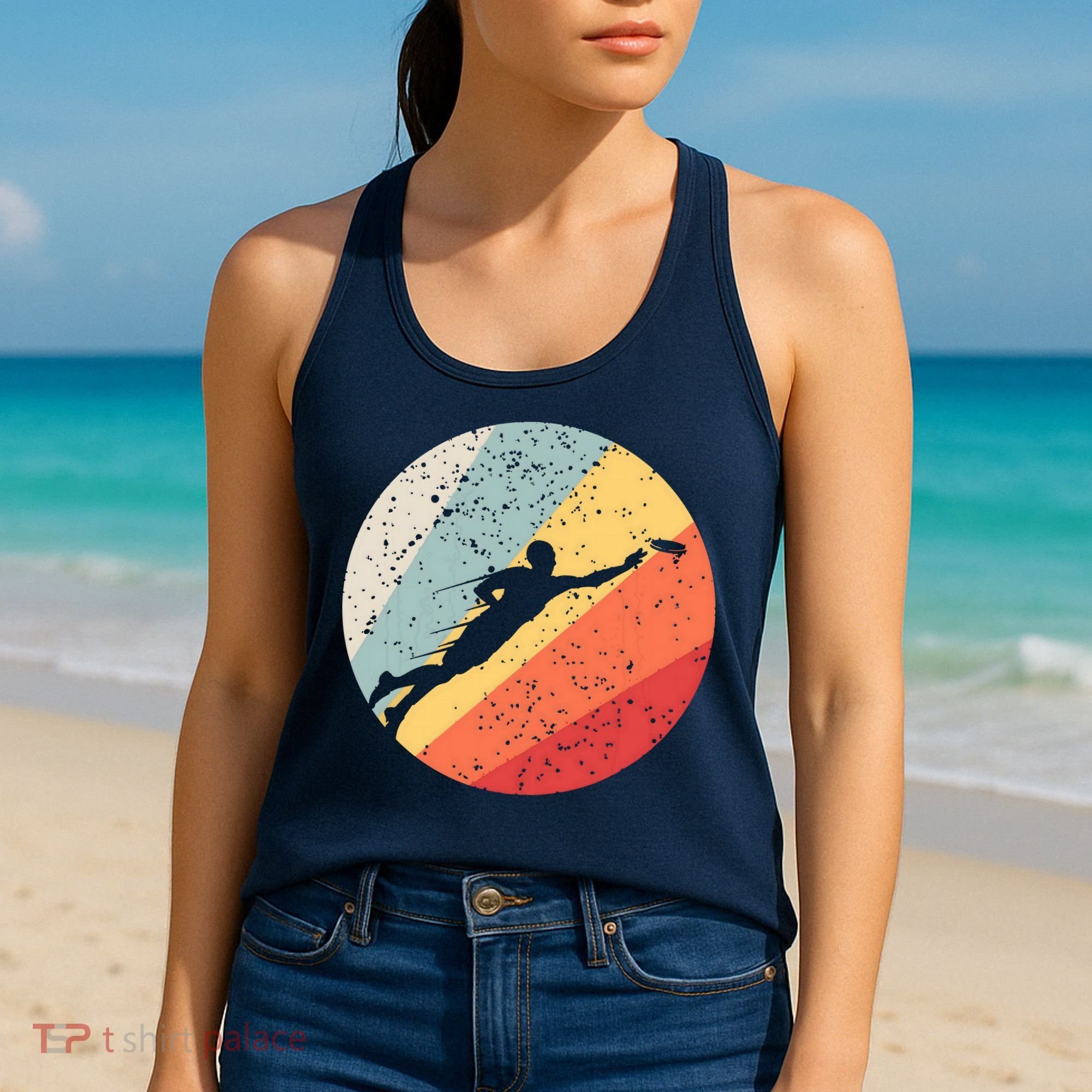 Ultimate Frisbee Retro Distressed Women's Tank Top