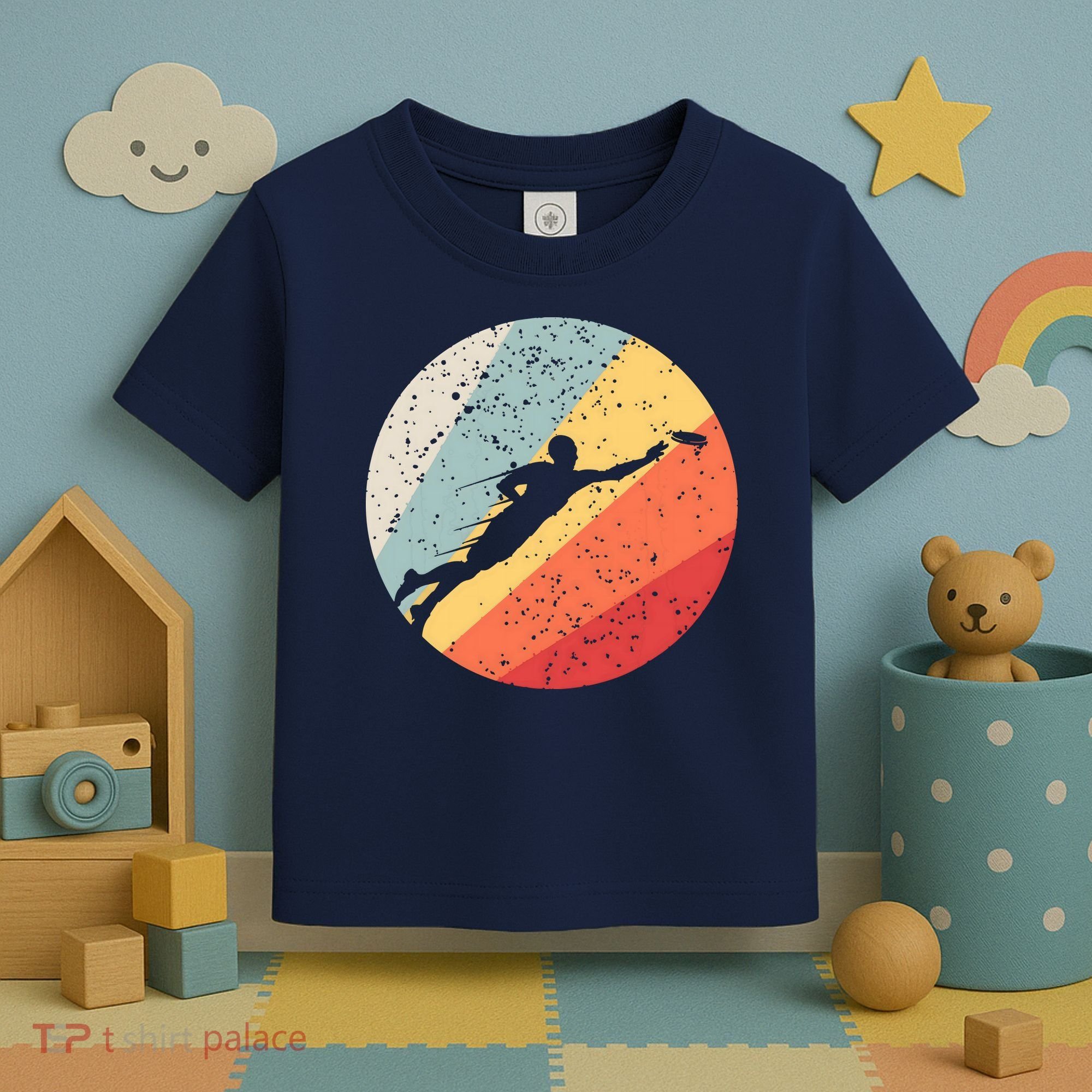 Ultimate Frisbee Retro Distressed Toddler T-Shirt