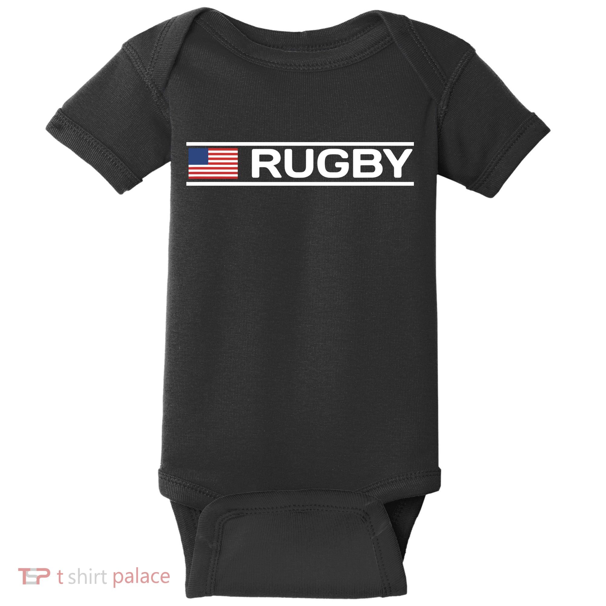 USA Flag Rugby Baby Bodysuit