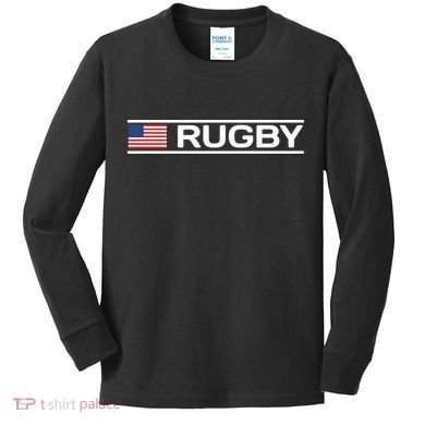 USA Flag Rugby Kids Long Sleeve Shirt
