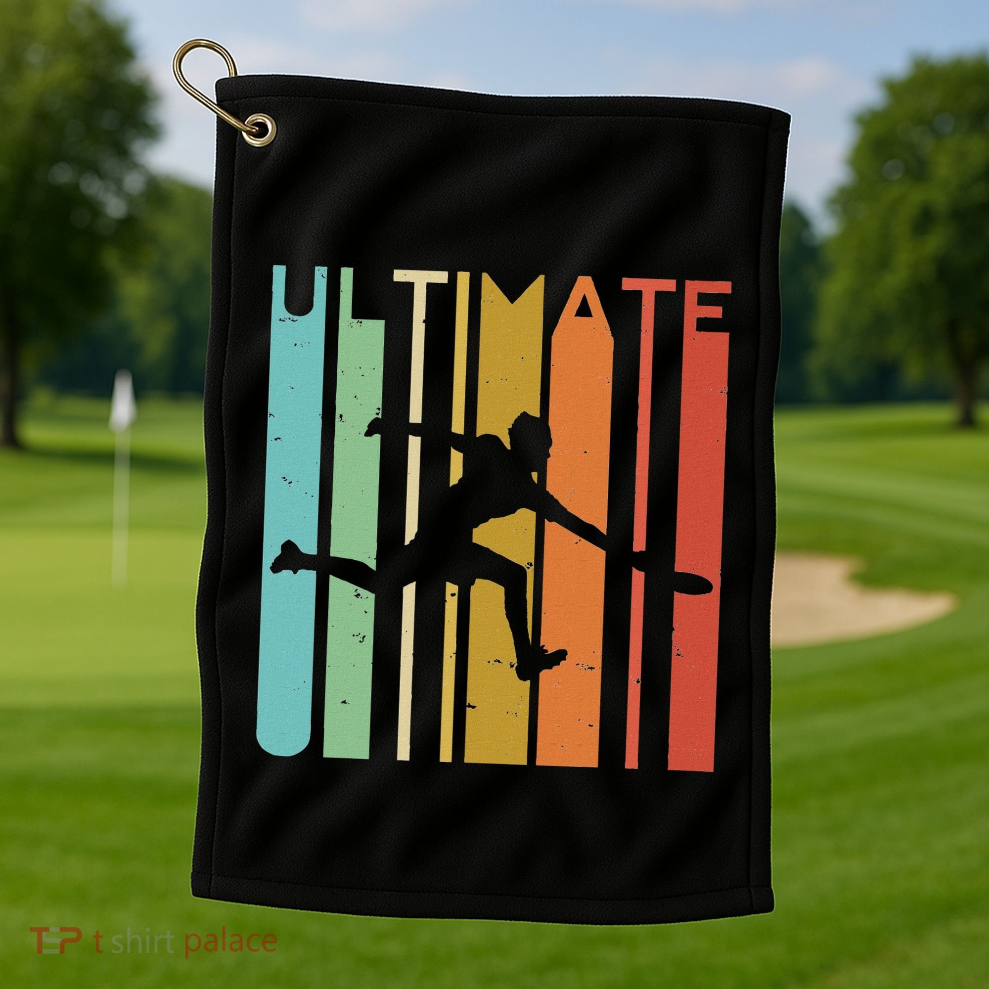 Ultimate Frisbee Retro Player Golf Towel