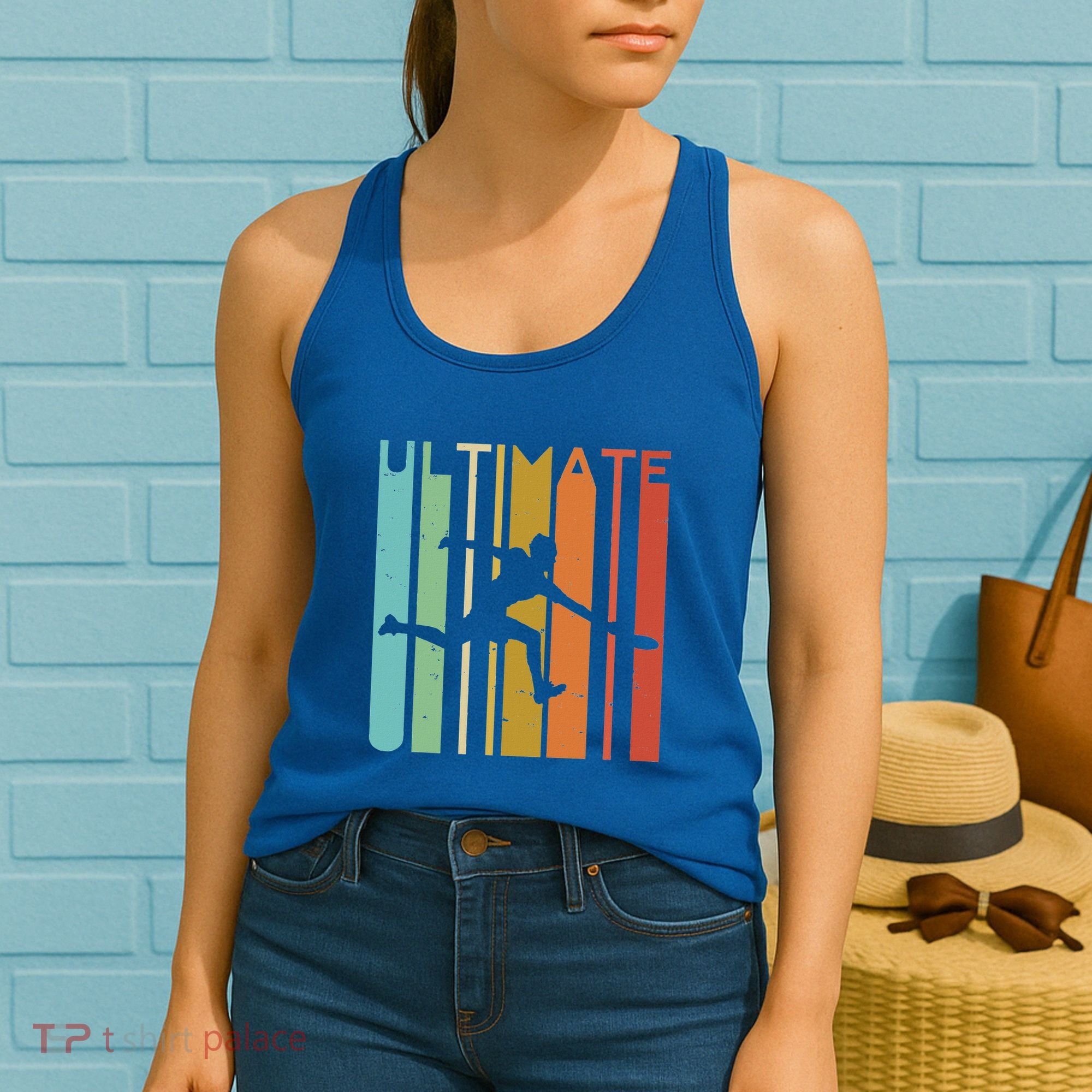 Ultimate Frisbee Retro Player Women's Tank Top