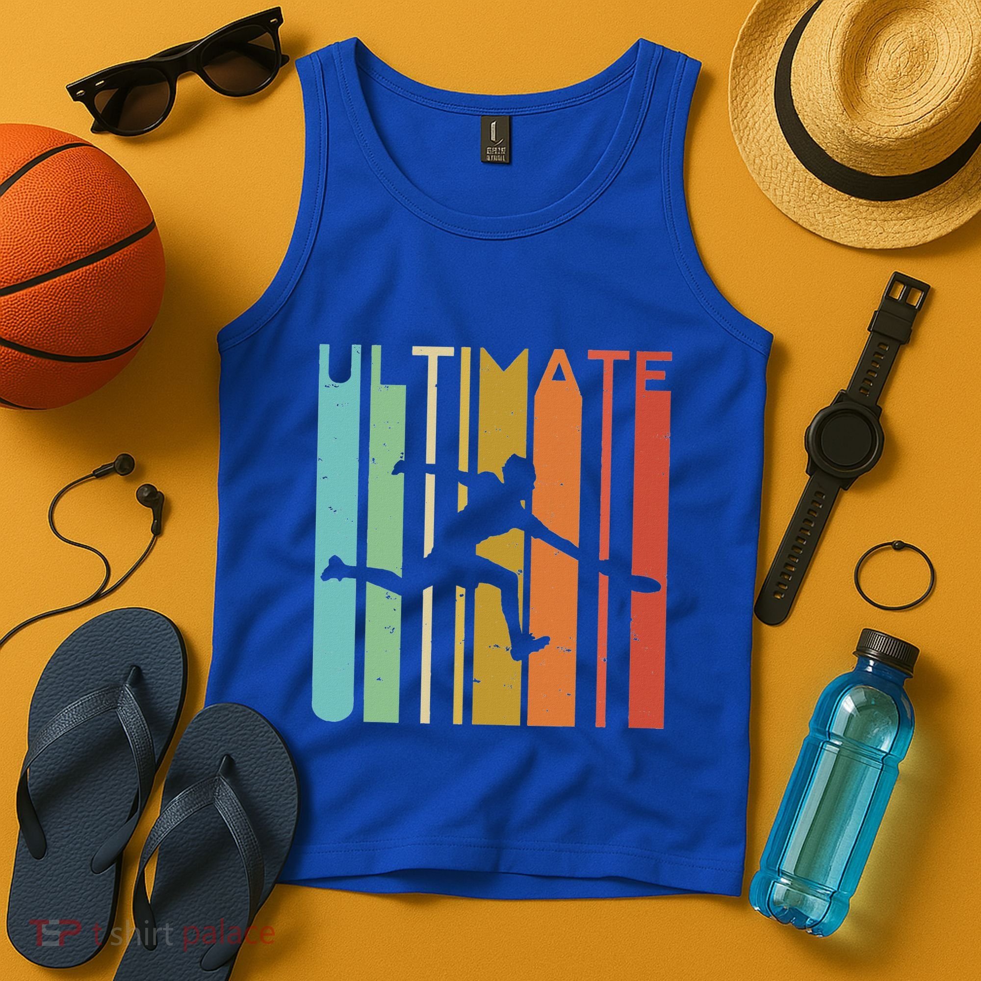 Ultimate Frisbee Retro Player Tank Top