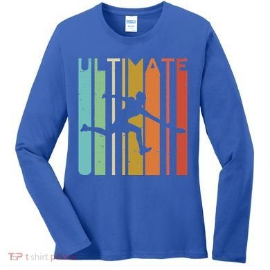 Ultimate Frisbee Retro Player Women's Long Sleeve Shirt