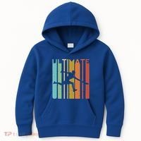 Ultimate Frisbee Retro Player Kids Hoodie thumb 0