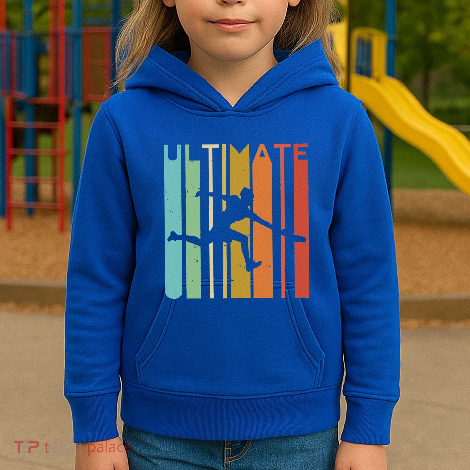 Ultimate Frisbee Retro Player Kids Hoodie