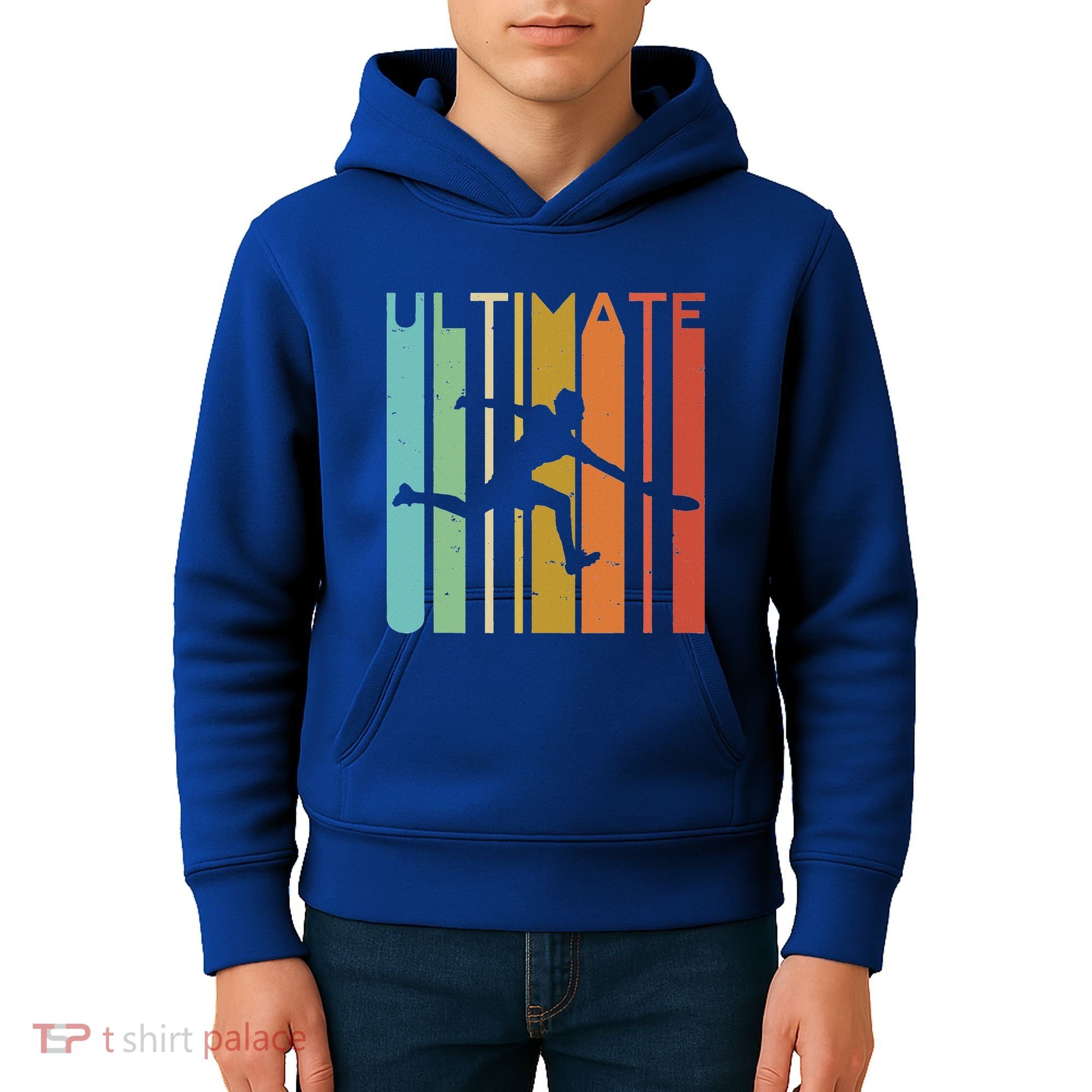 Ultimate Frisbee Retro Player Kids Hoodie