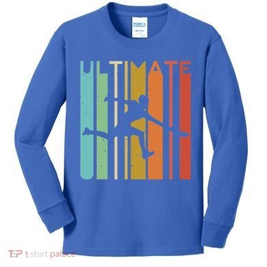 Ultimate Frisbee Retro Player Kids Long Sleeve Shirt