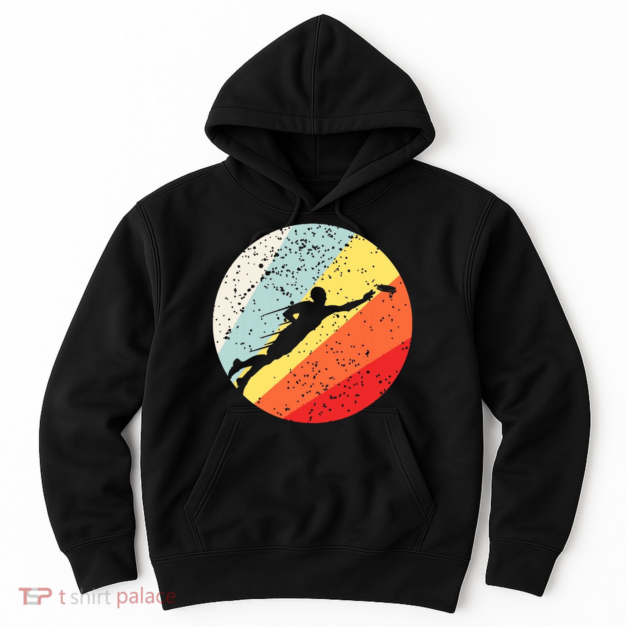 Ultimate Frisbee Retro Distressed Hoodie