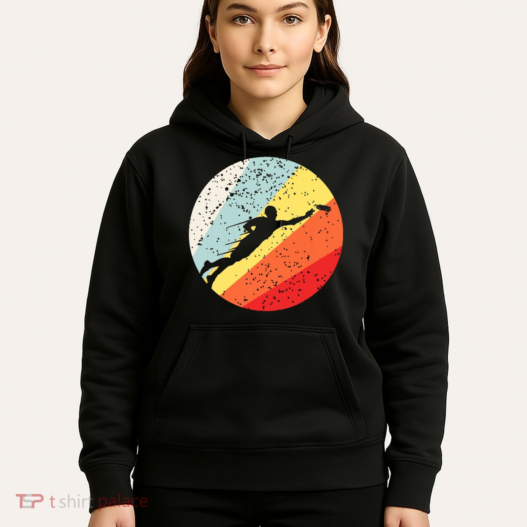 Ultimate Frisbee Retro Distressed Hoodie
