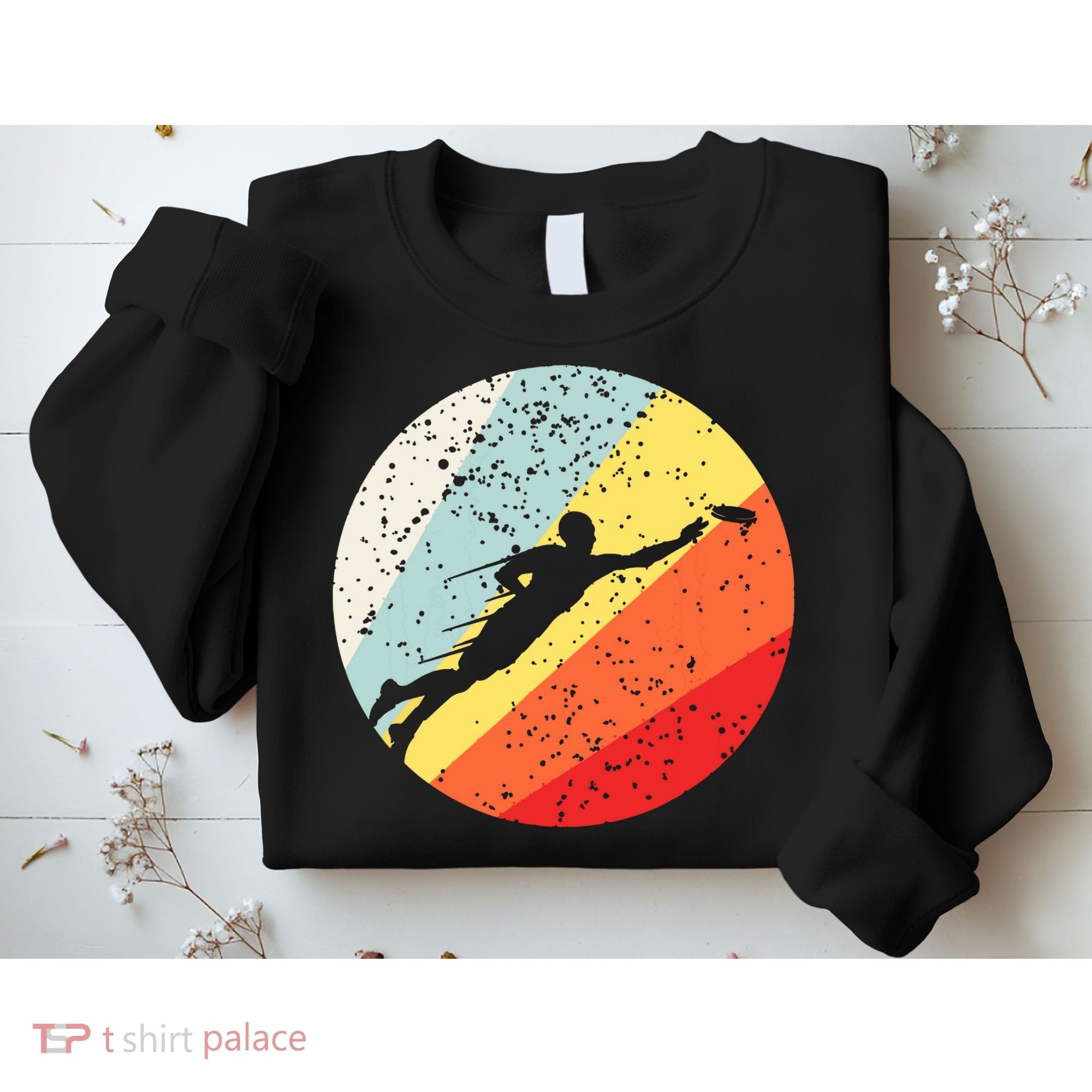 Ultimate Frisbee Retro Distressed Sweatshirt