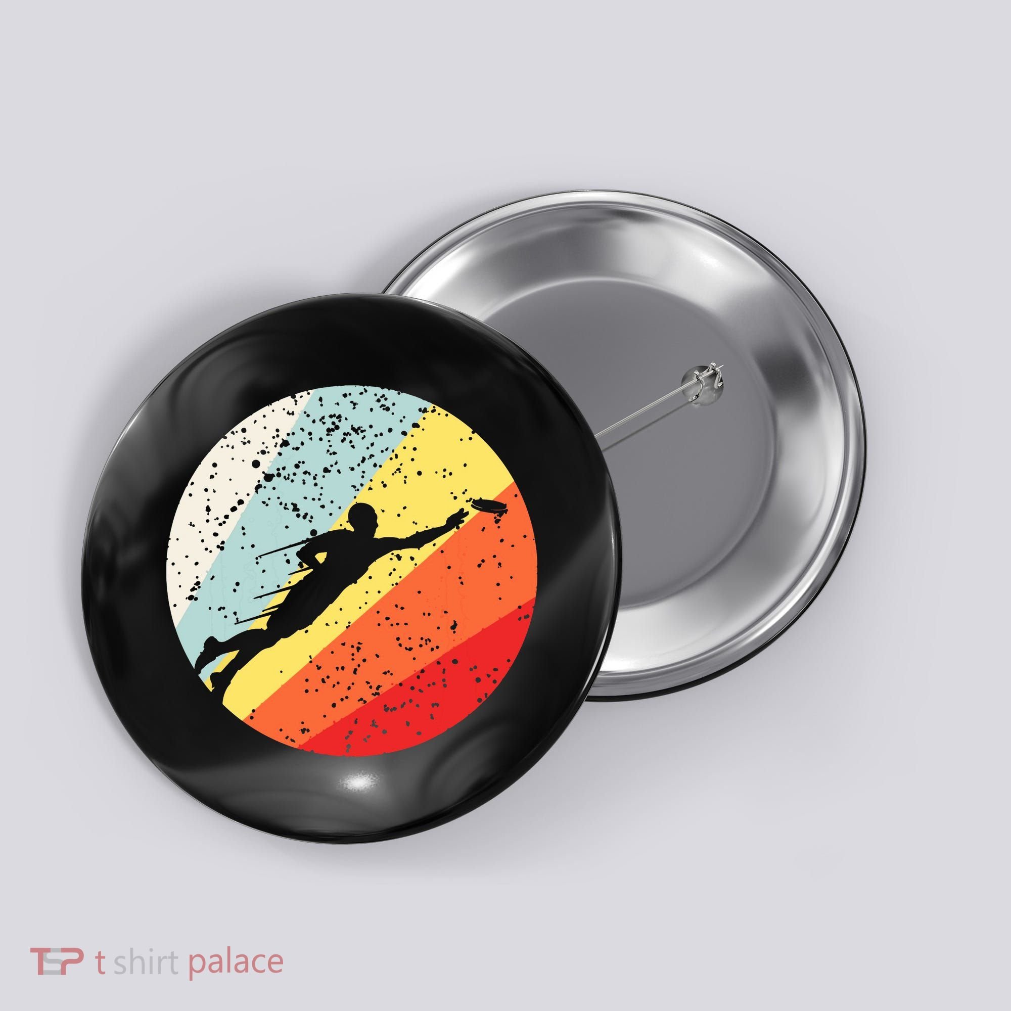 Ultimate Frisbee Retro Distressed Button