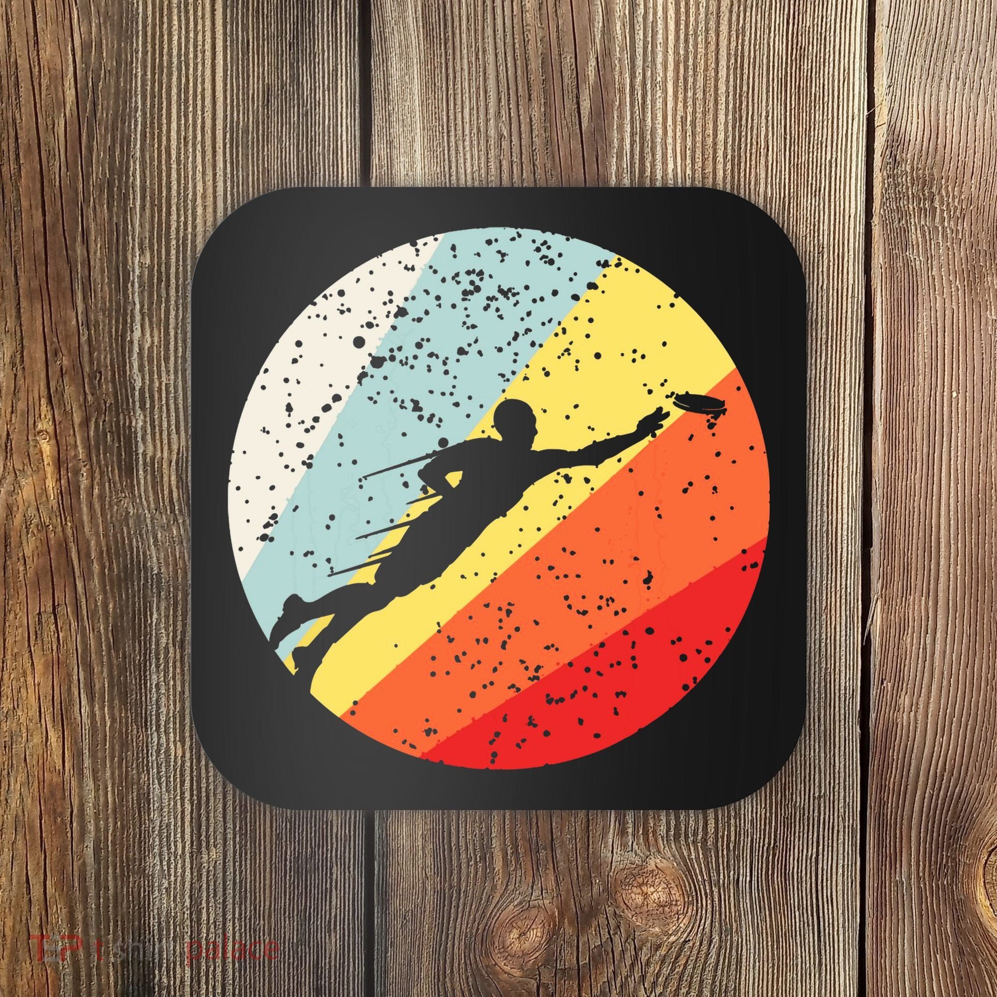 Ultimate Frisbee Retro Distressed Coaster