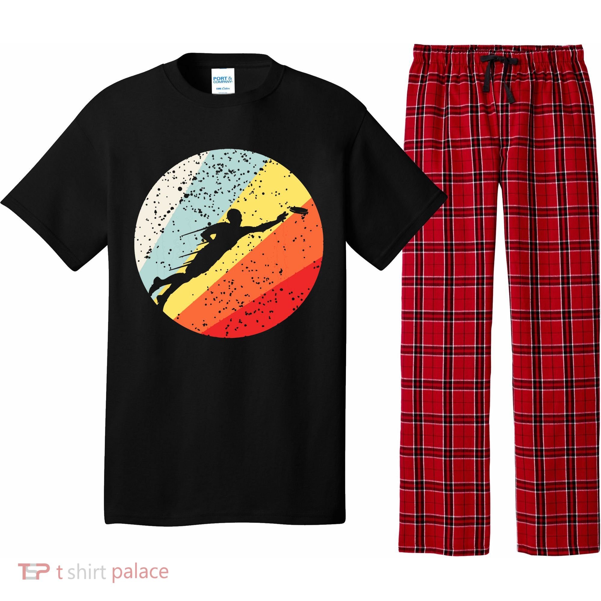 Ultimate Frisbee Retro Distressed Pajama Set
