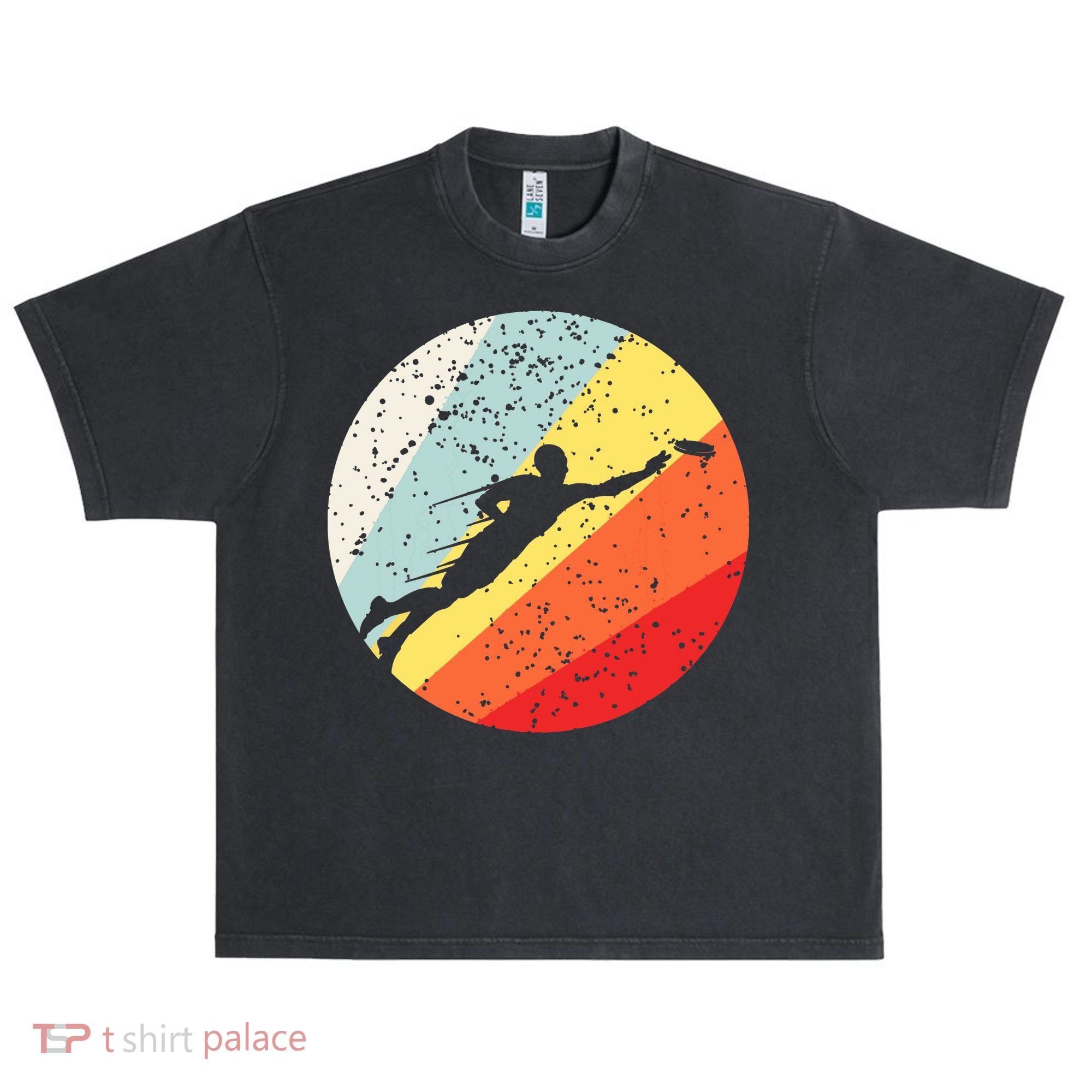 Ultimate Frisbee Retro Distressed Urban Oversized Heavyweight T-Shirt