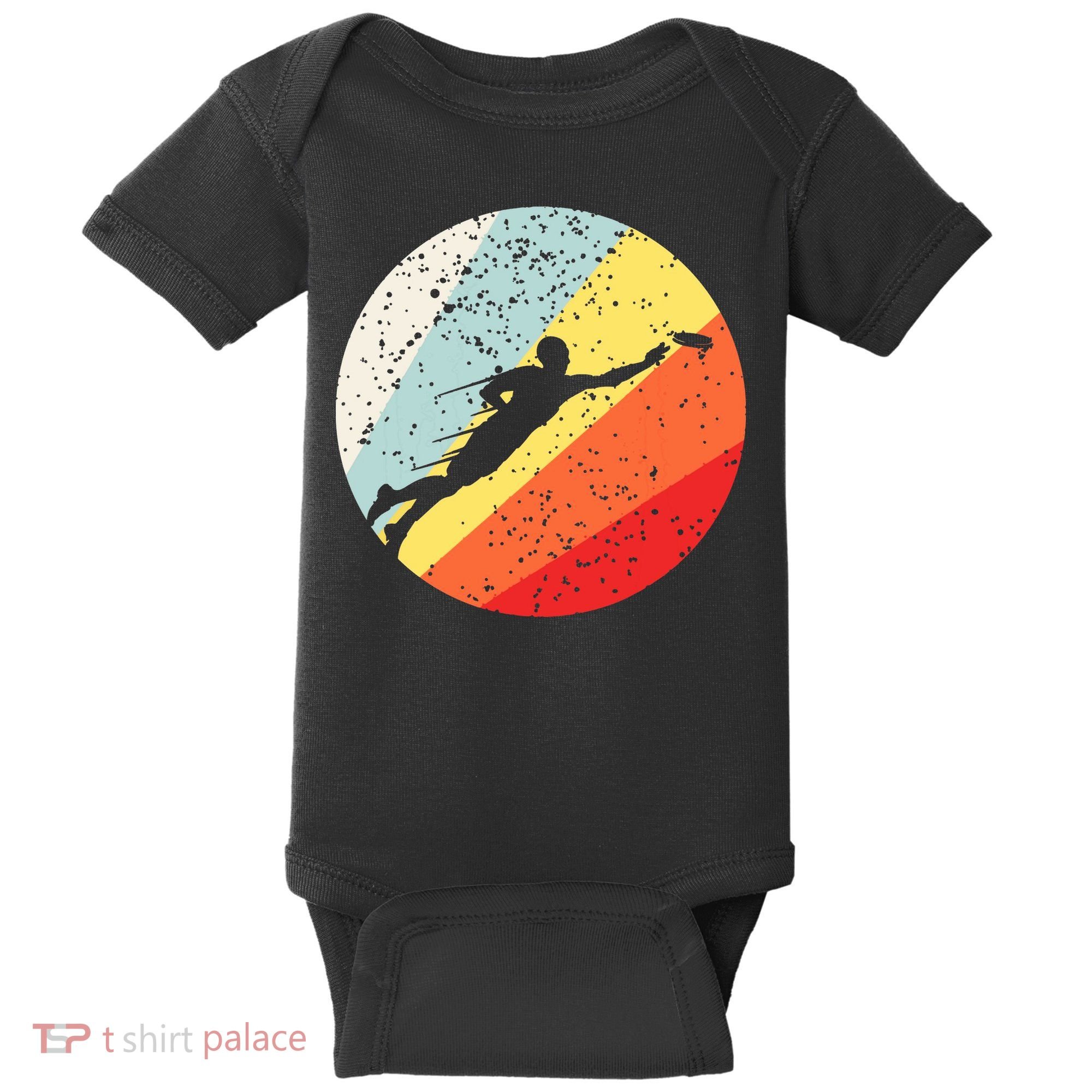 Ultimate Frisbee Retro Distressed Baby Bodysuit