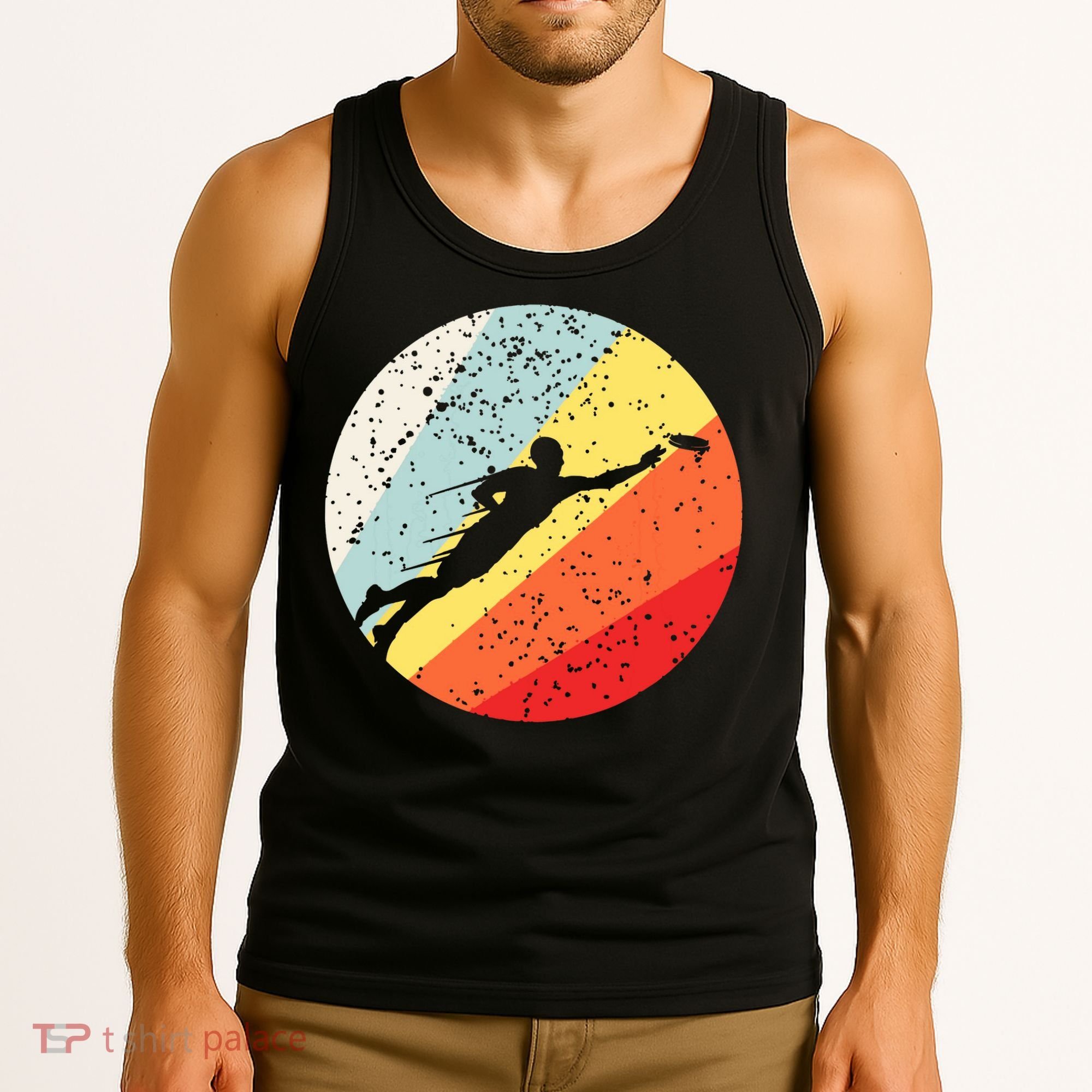 Ultimate Frisbee Retro Distressed Tank Top
