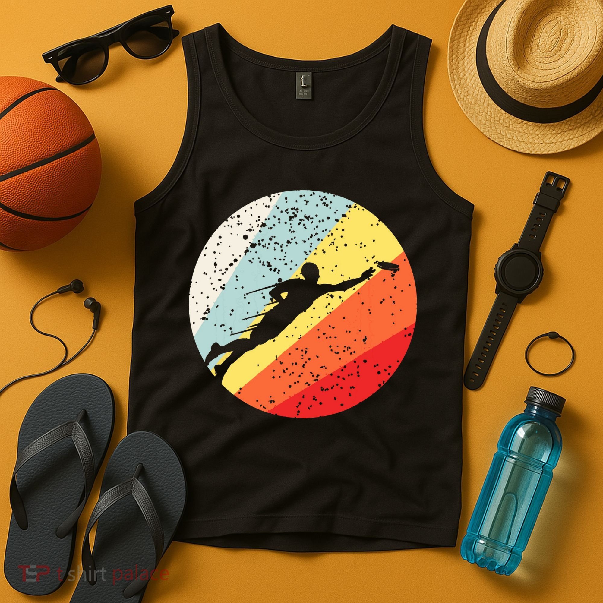 Ultimate Frisbee Retro Distressed Tank Top