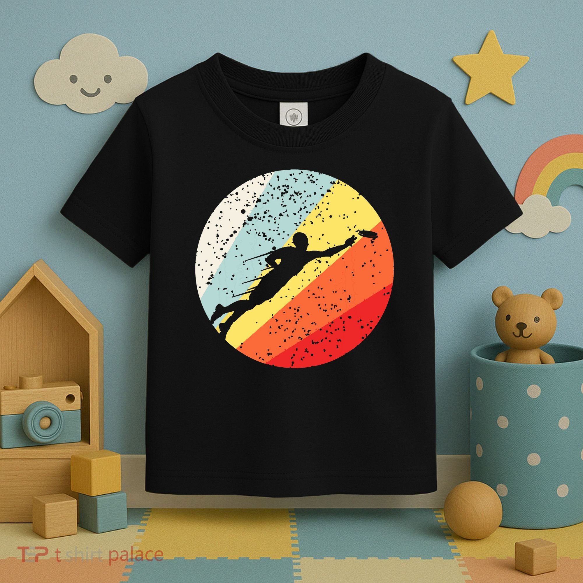 Ultimate Frisbee Retro Distressed Toddler T-Shirt