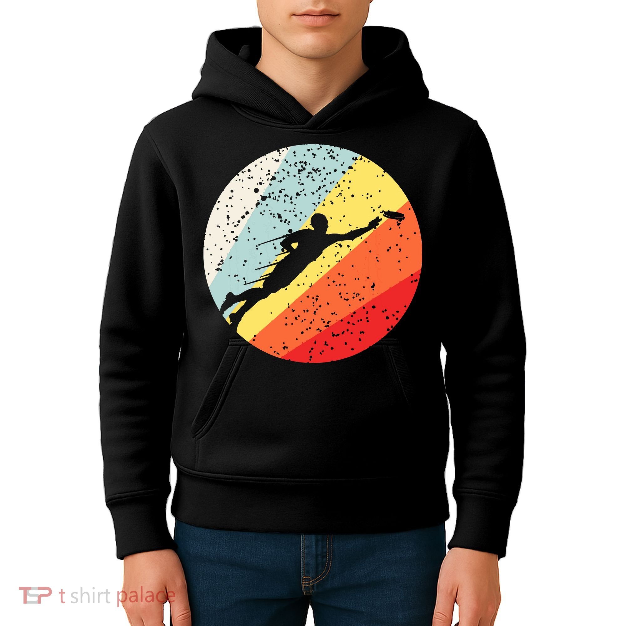 Ultimate Frisbee Retro Distressed Kids Hoodie