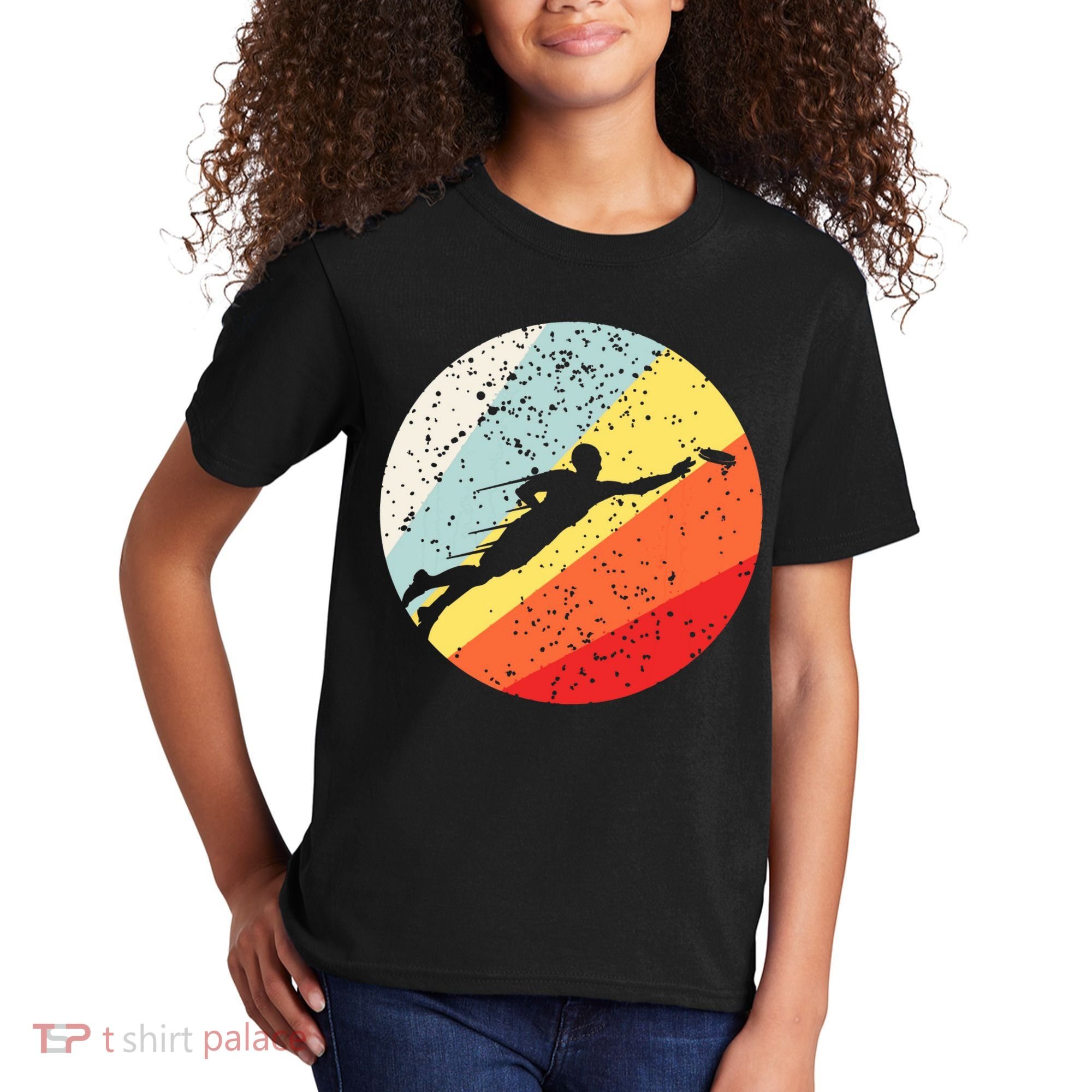 Ultimate Frisbee Retro Distressed Kids T-Shirt
