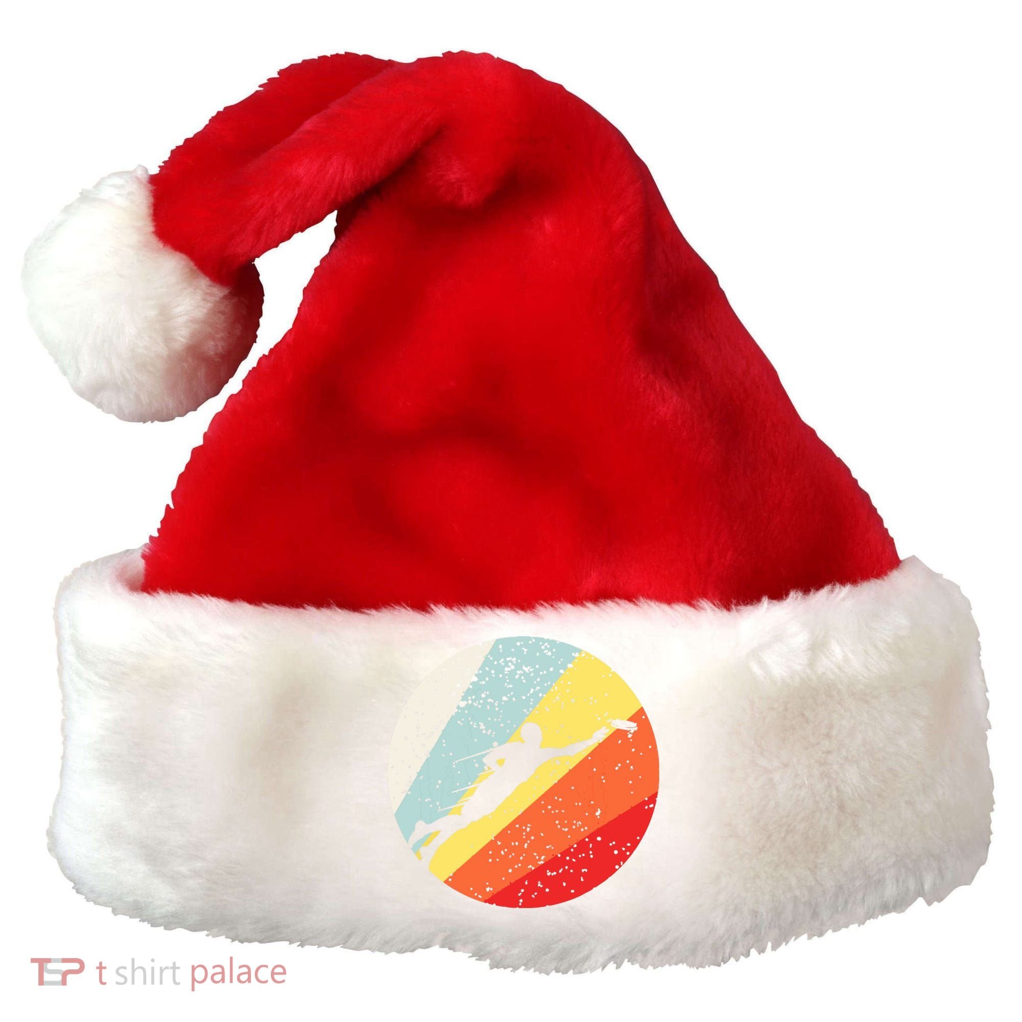 Ultimate Frisbee Retro Distressed Santa Hat