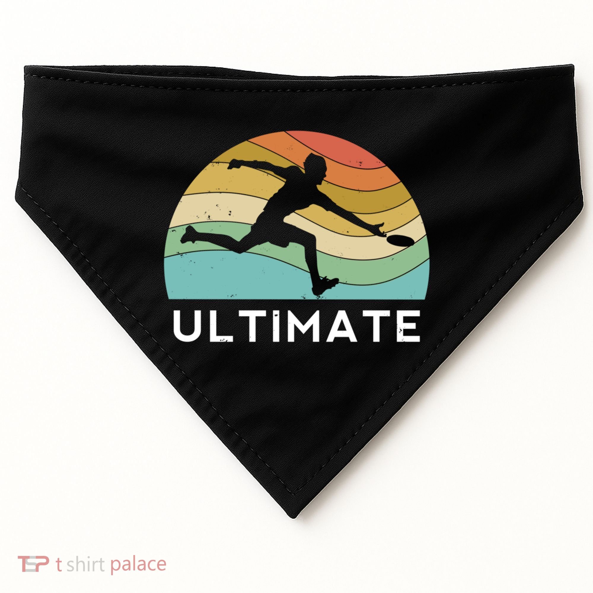 Ultimate Frisbee Retro Player Flying Disc Throwing Meaningful Gift USA-Made Doggie Bandana