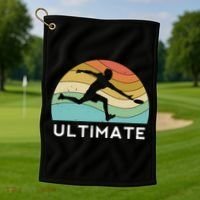 Ultimate Frisbee Retro Player Flying Disc Throwing Meaningful Gift Golf Towel thumb 1