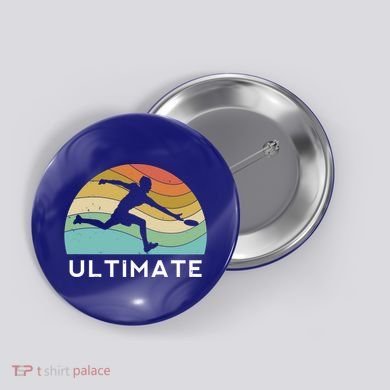 Ultimate Frisbee Retro Player Flying Disc Throwing Meaningful Gift Button