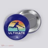 Ultimate Frisbee Retro Player Flying Disc Throwing Meaningful Gift Button thumb 0