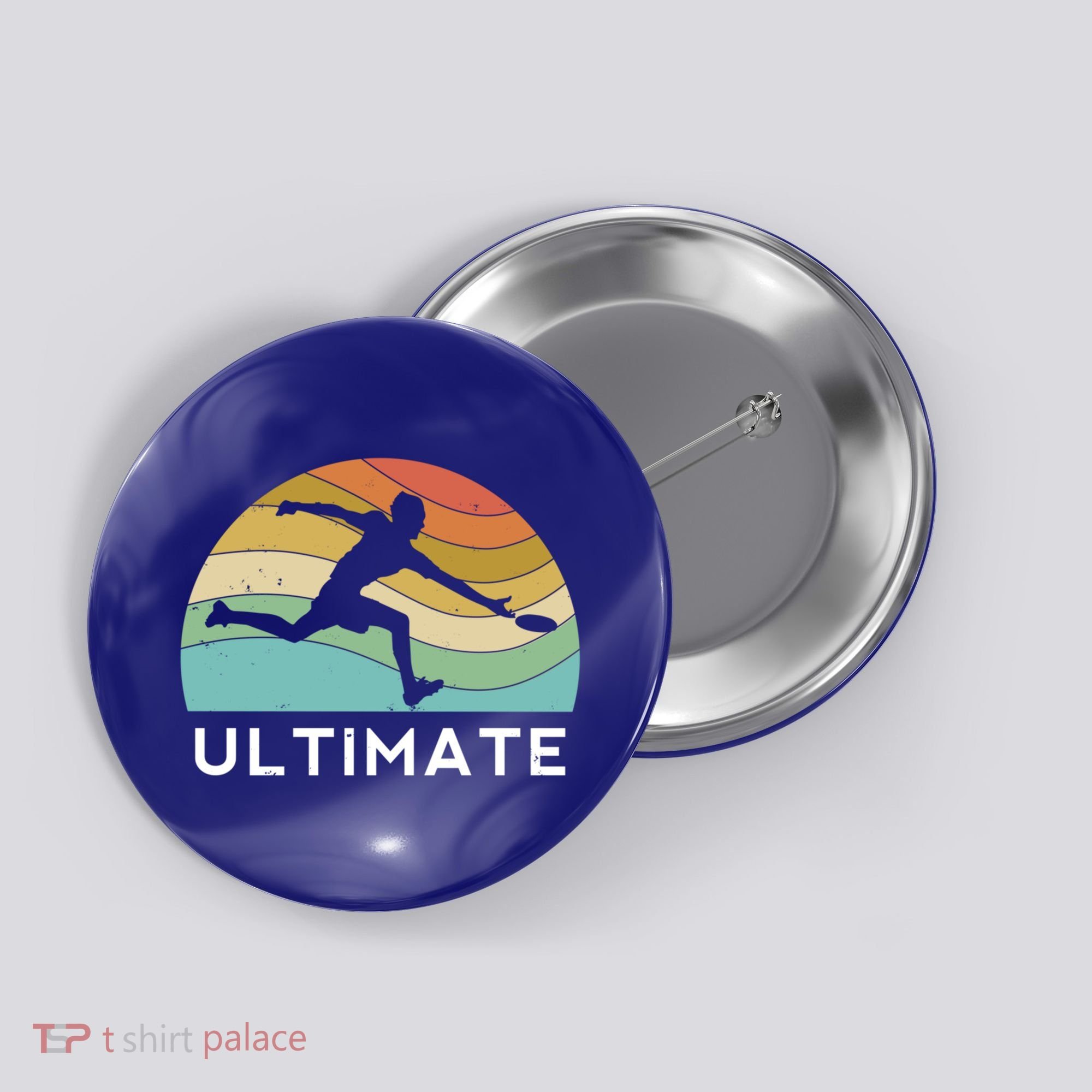 Ultimate Frisbee Retro Player Flying Disc Throwing Meaningful Gift Button