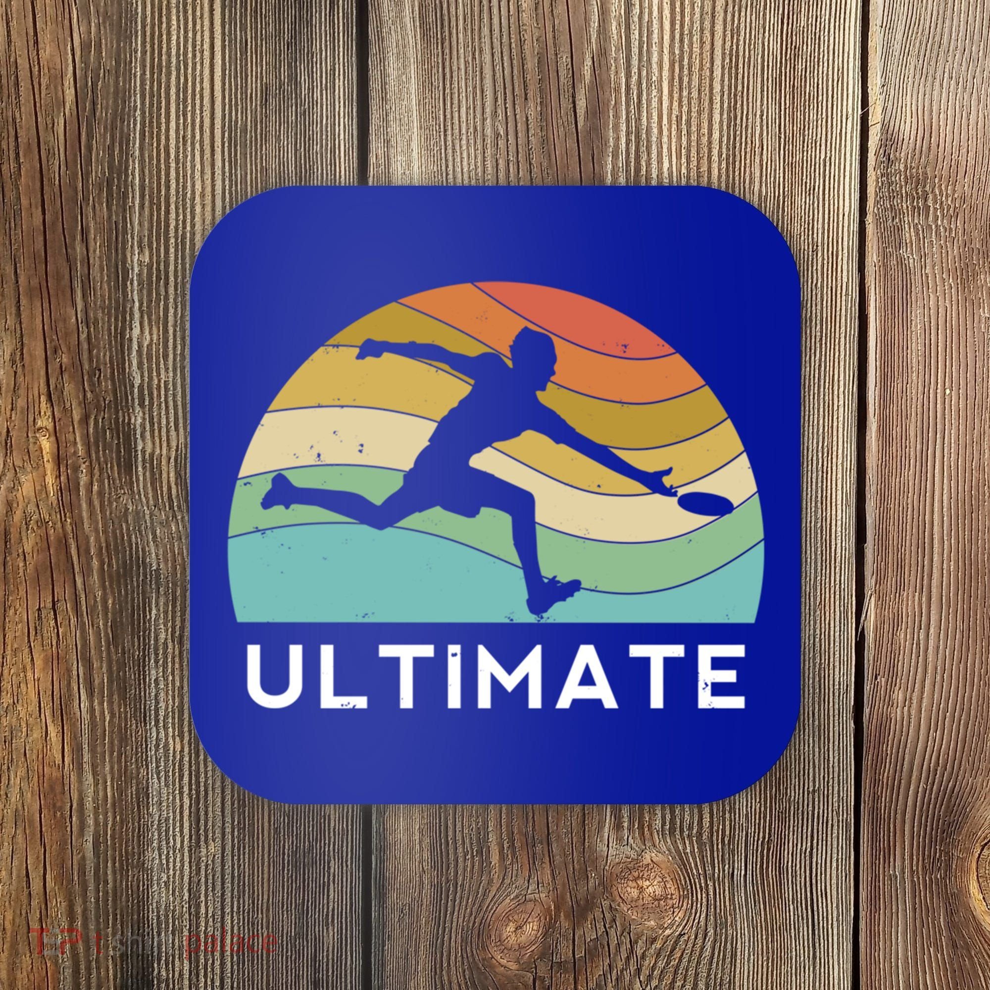 Ultimate Frisbee Retro Player Flying Disc Throwing Meaningful Gift Coaster