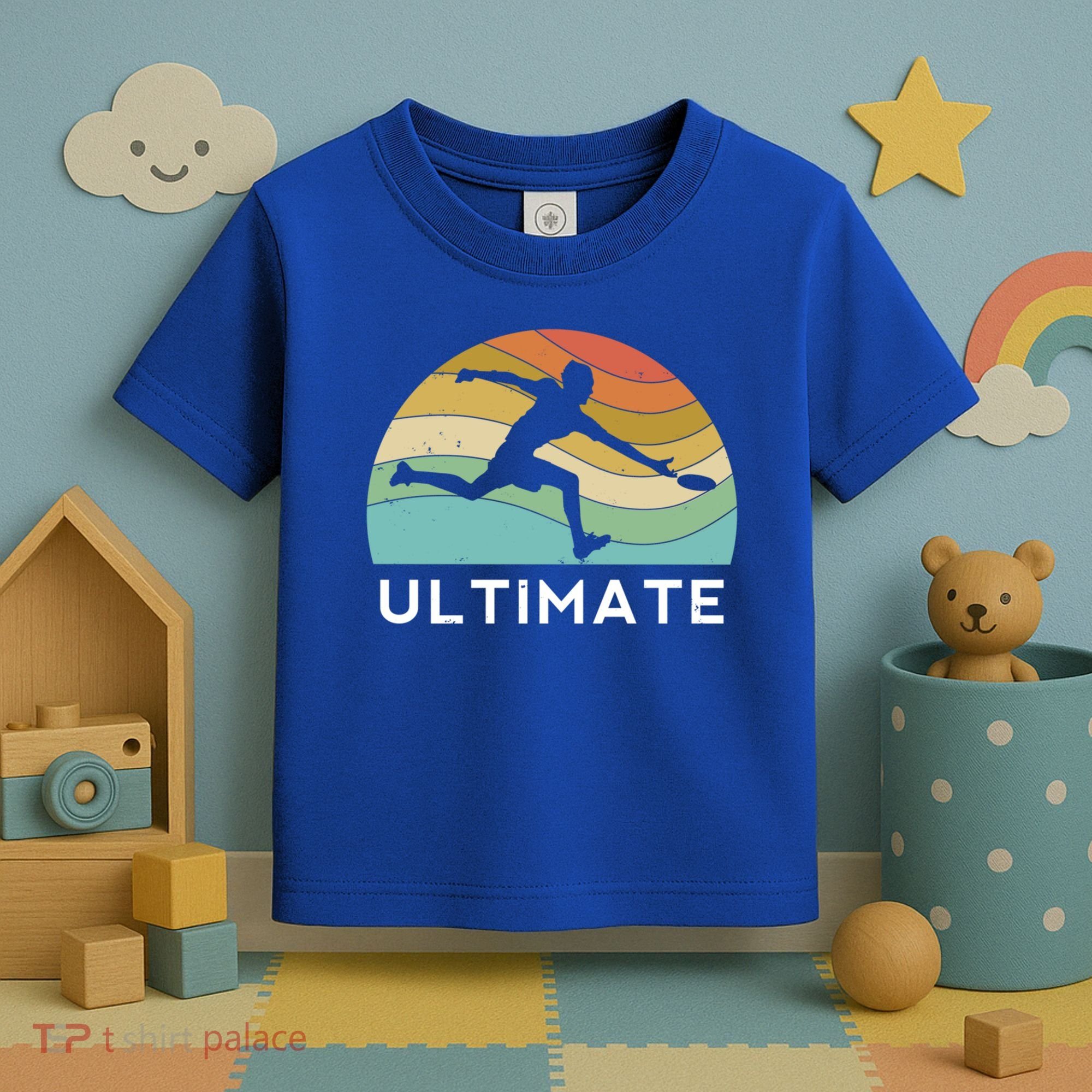 Ultimate Frisbee Retro Player Flying Disc Throwing Meaningful Gift Toddler T-Shirt