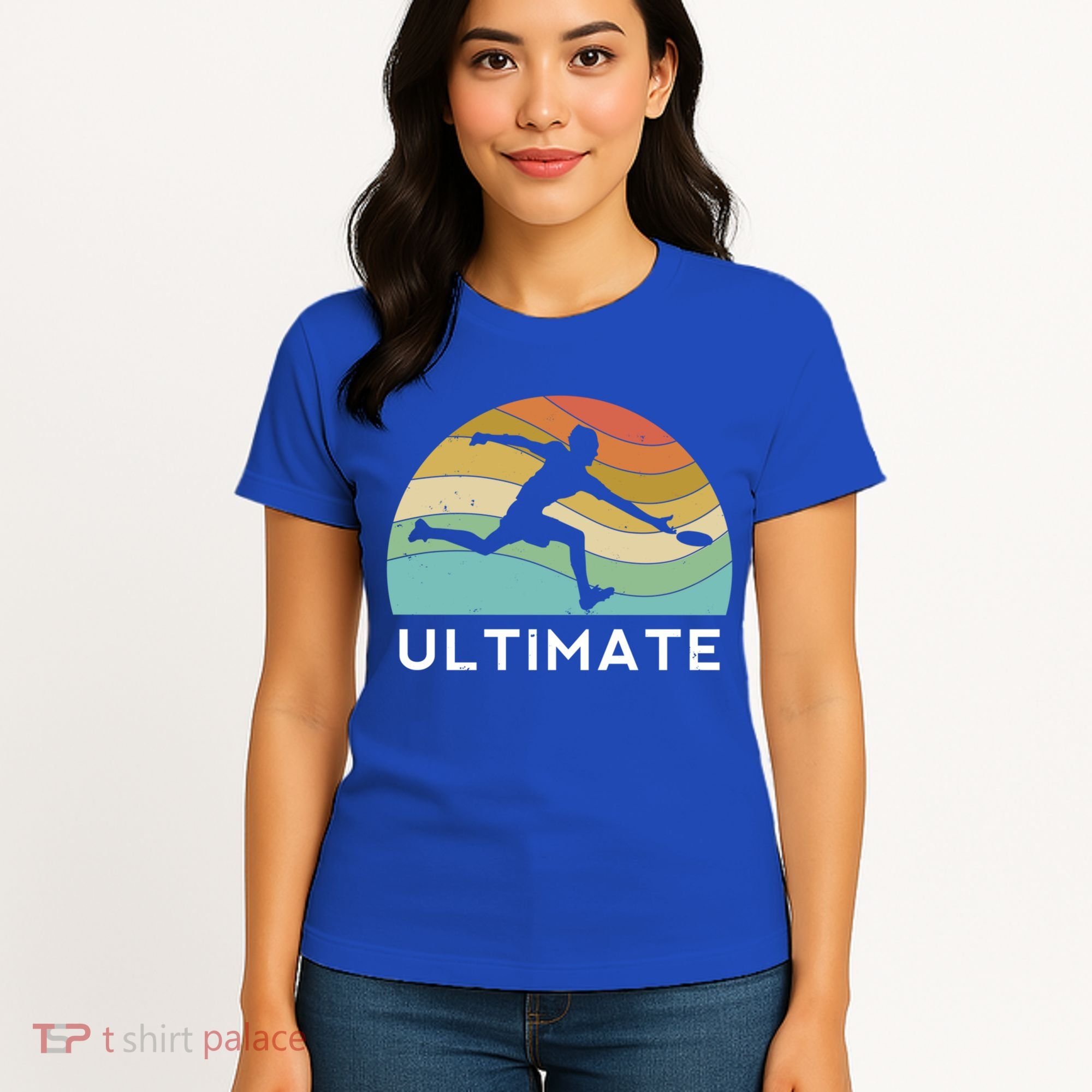 Ultimate Frisbee Retro Player Flying Disc Throwing Meaningful Gift Women's T-Shirt