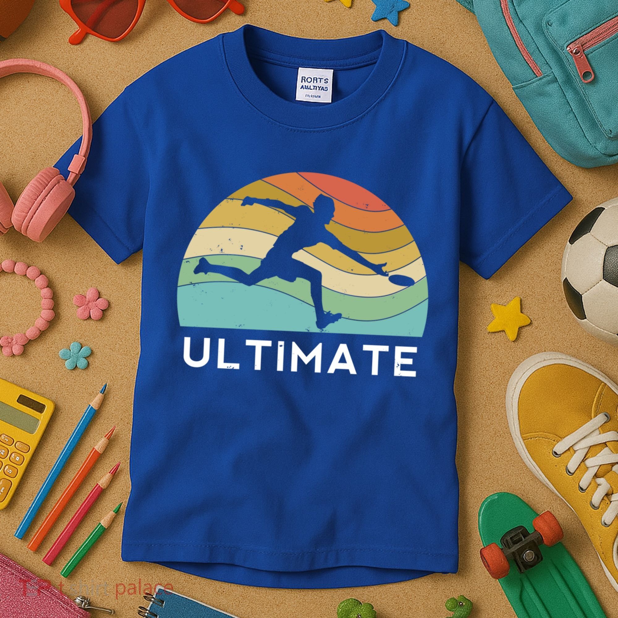Ultimate Frisbee Retro Player Flying Disc Throwing Meaningful Gift Kids T-Shirt