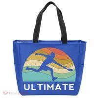 Ultimate Frisbee Retro Player Flying Disc Throwing Meaningful Gift Tote Bag thumb 0