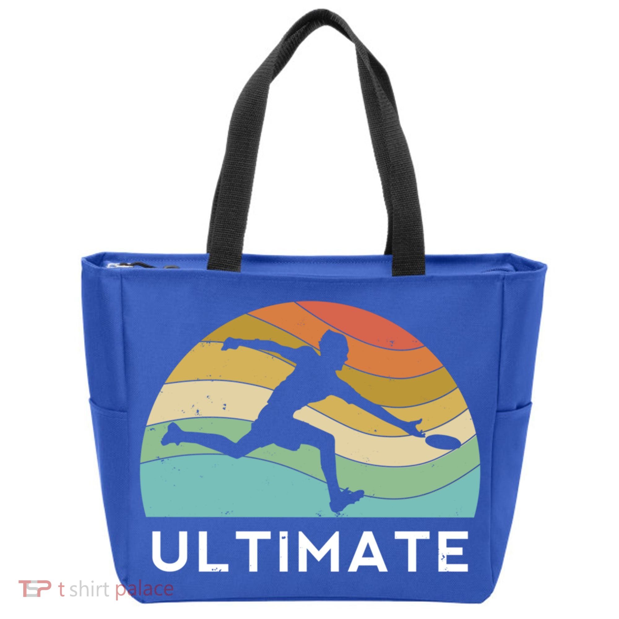 Ultimate Frisbee Retro Player Flying Disc Throwing Meaningful Gift Tote Bag