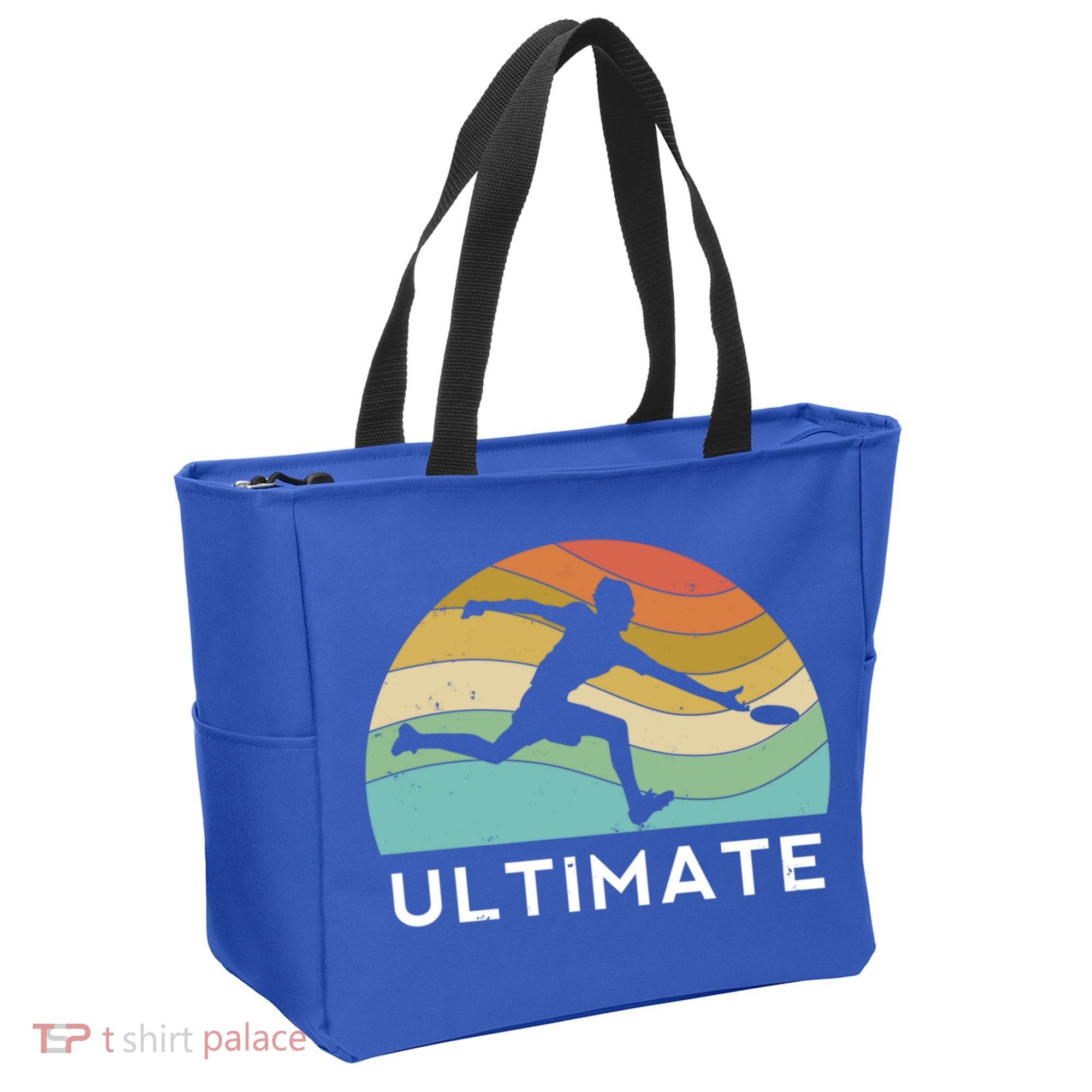Ultimate Frisbee Retro Player Flying Disc Throwing Meaningful Gift Tote Bag