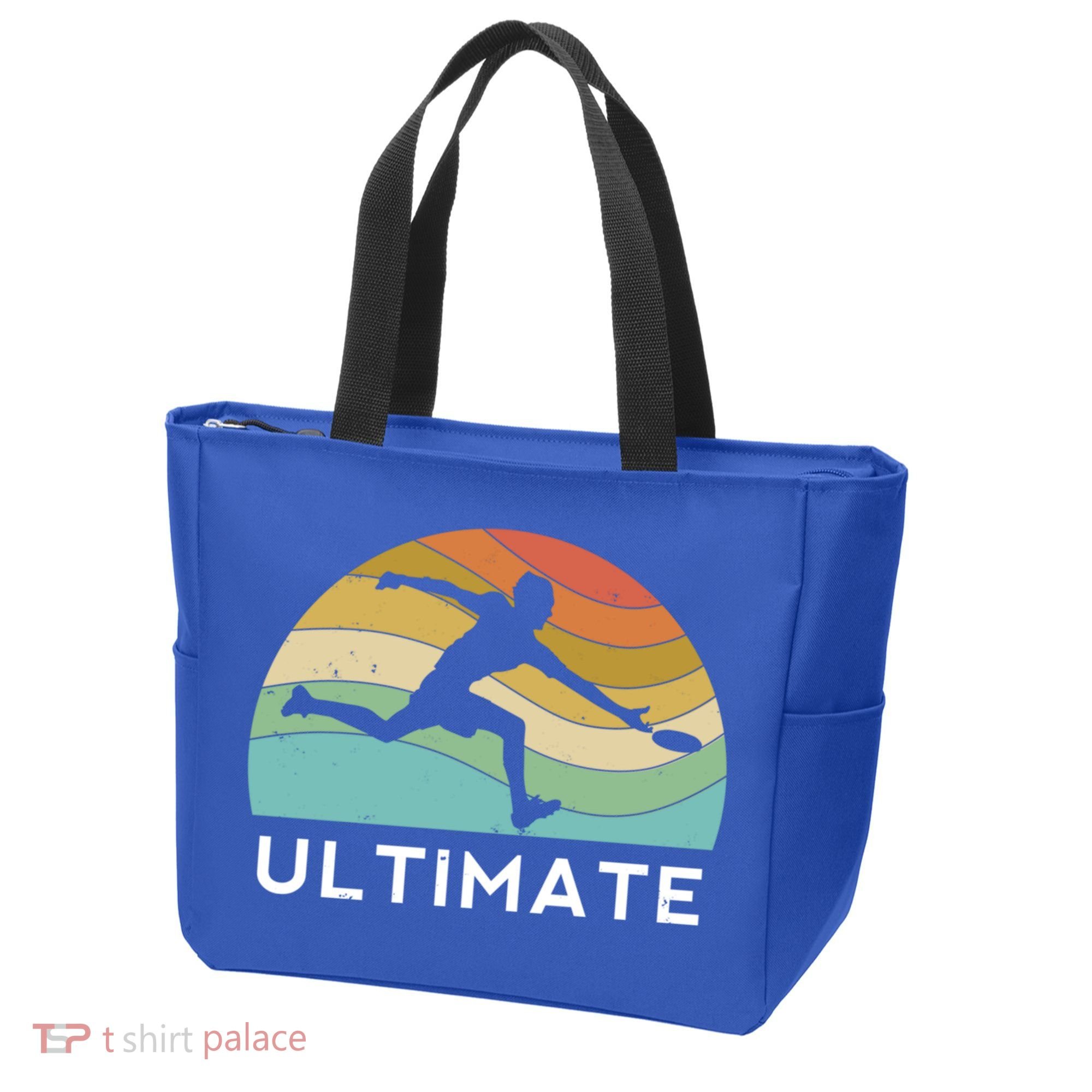 Ultimate Frisbee Retro Player Flying Disc Throwing Meaningful Gift Tote Bag